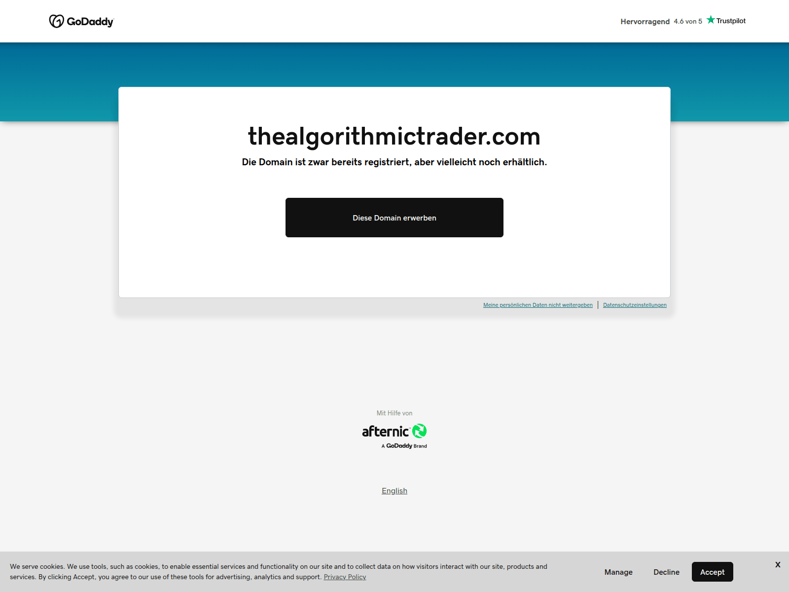 Screenshot of thealgorithmictrader.com