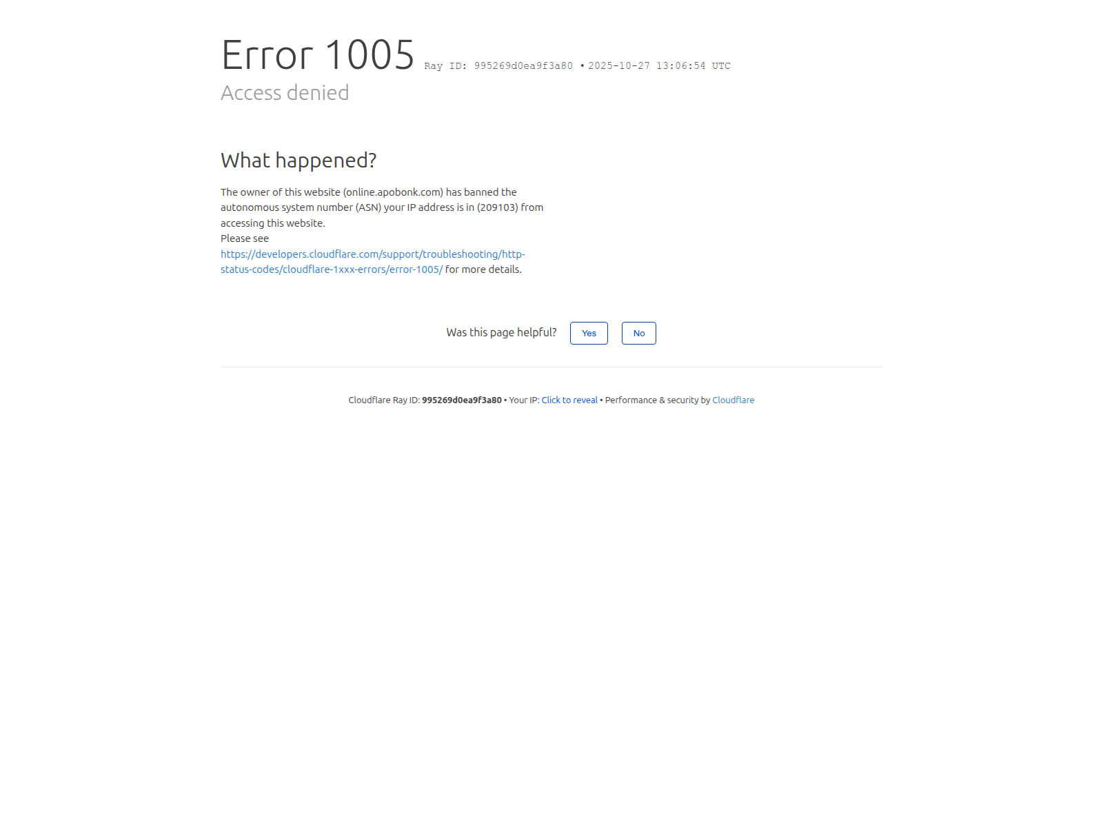 Screenshot of online.apobonk.com
