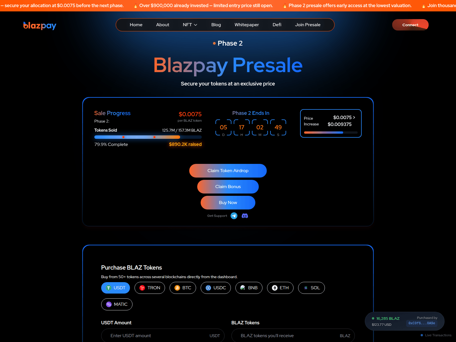 Screenshot of blaz-pay.xyz