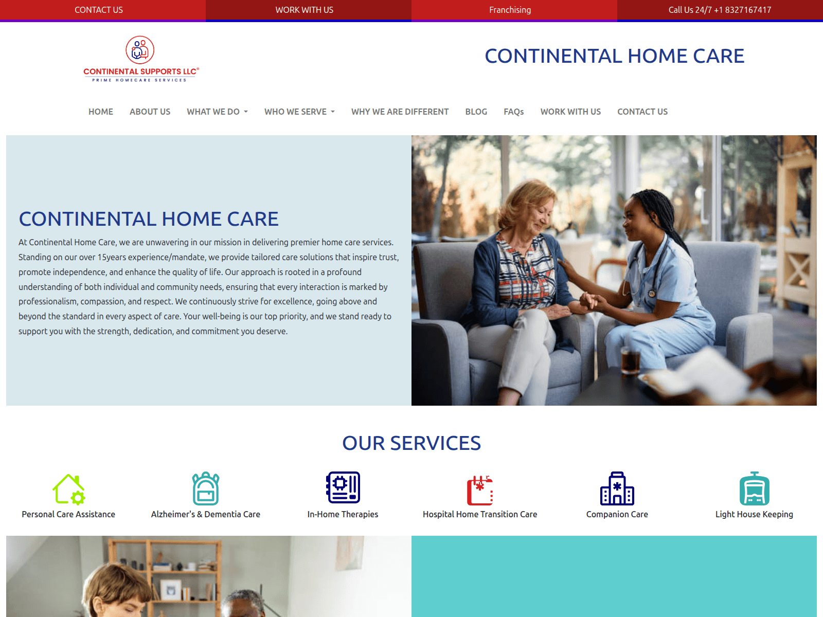 Screenshot of continentalhomecaresupports.com