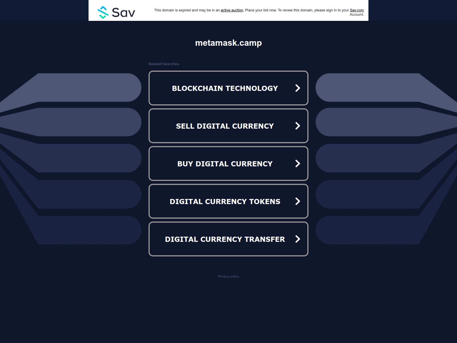 Screenshot of metamask.camp