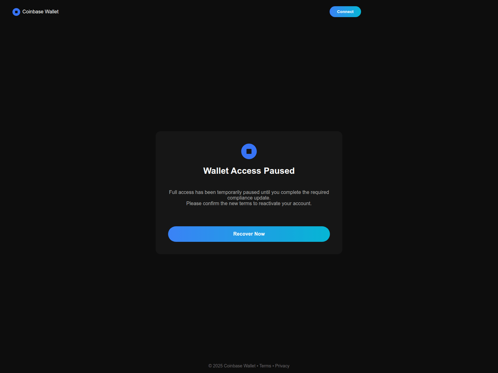 Screenshot of app.wallet.coinbase.synthfy.us