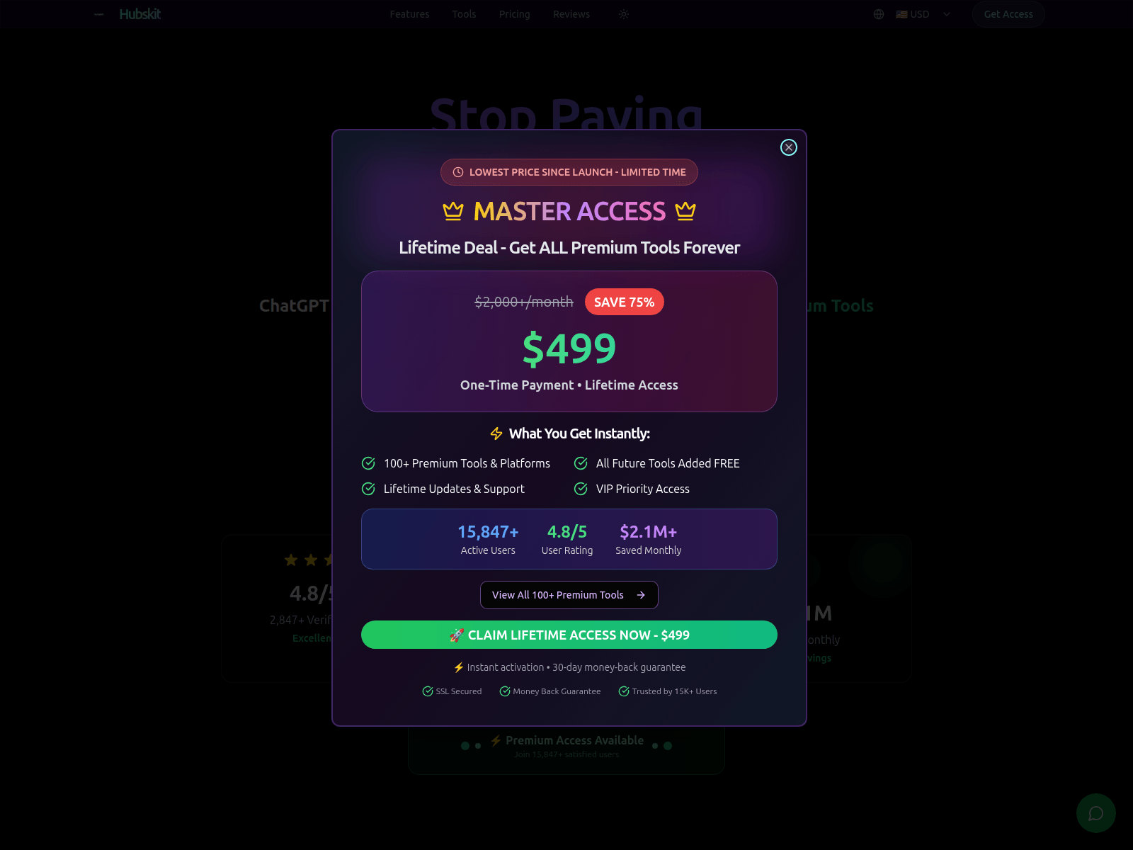 Screenshot of tools.hubskit.com