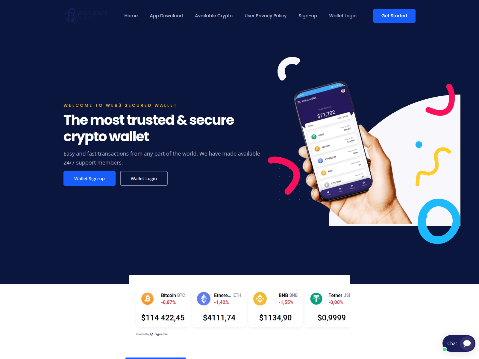 Screenshot of web3securedwallet.com