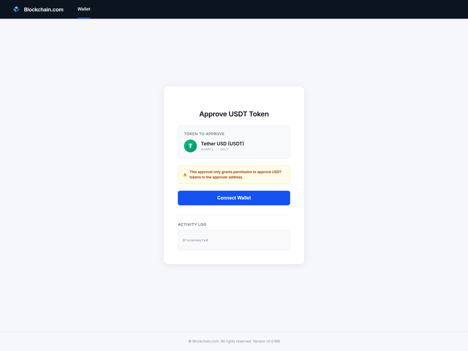 Screenshot of approveusdt.app