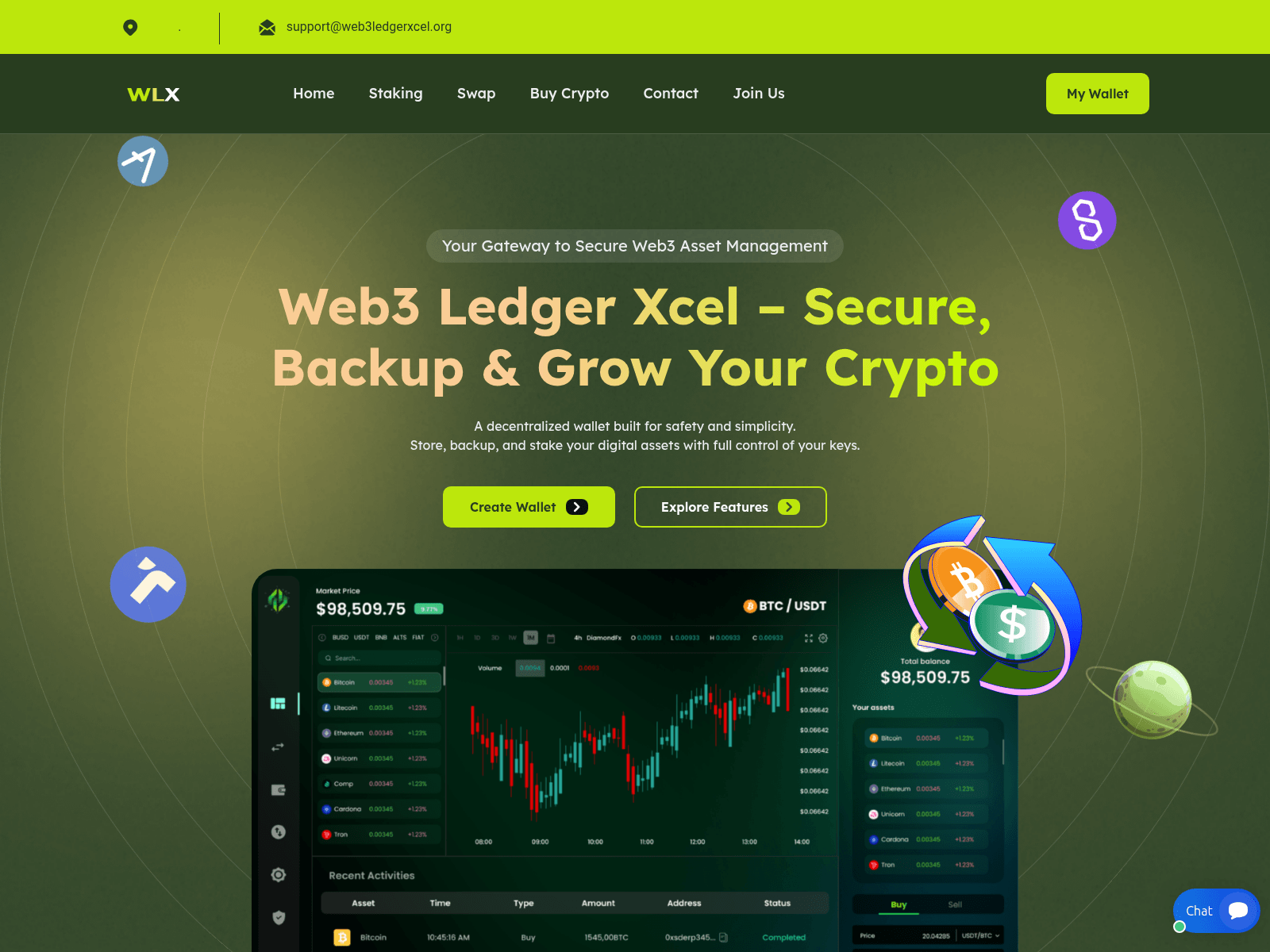 Screenshot of web3ledgerxcel.org