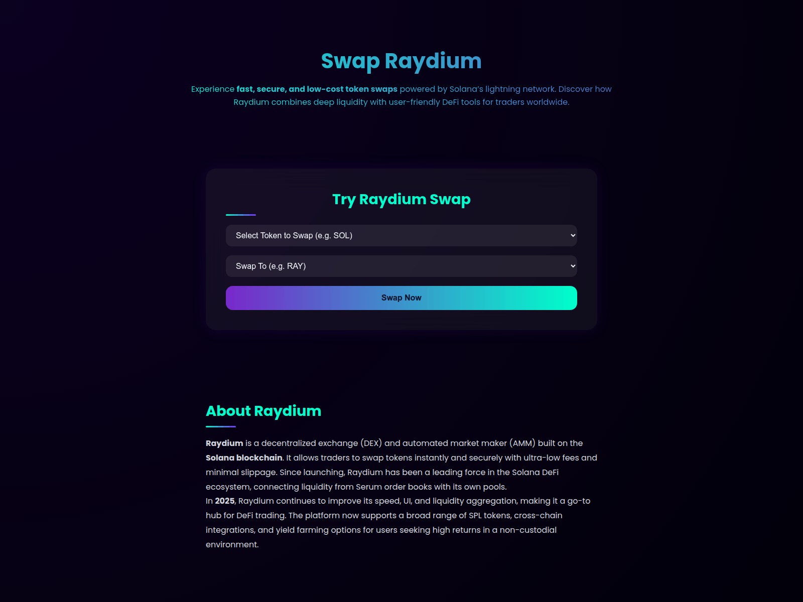 Screenshot of raydium-traders-swap-us.pages.dev