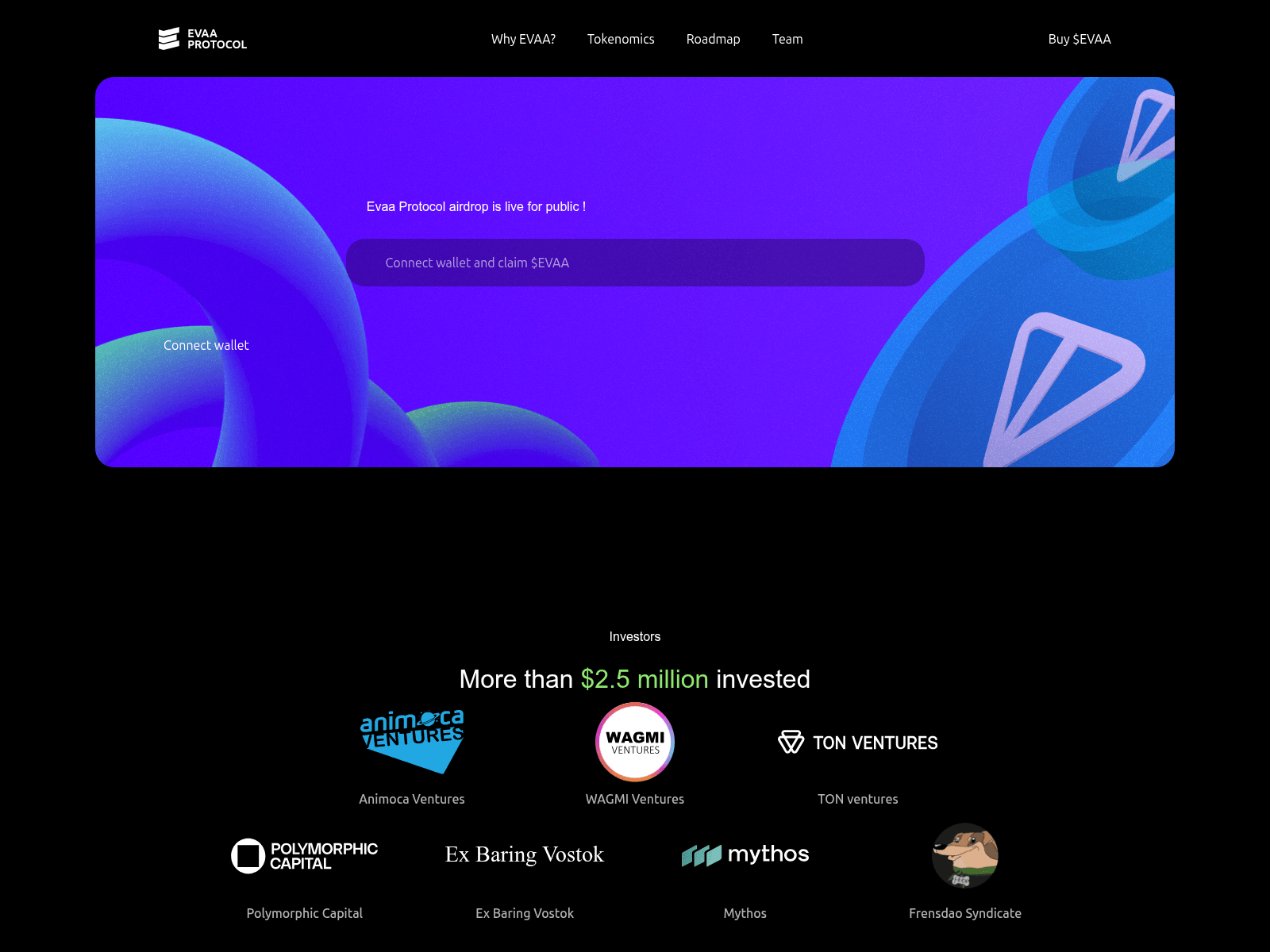 Screenshot of claims-evaa.xyz