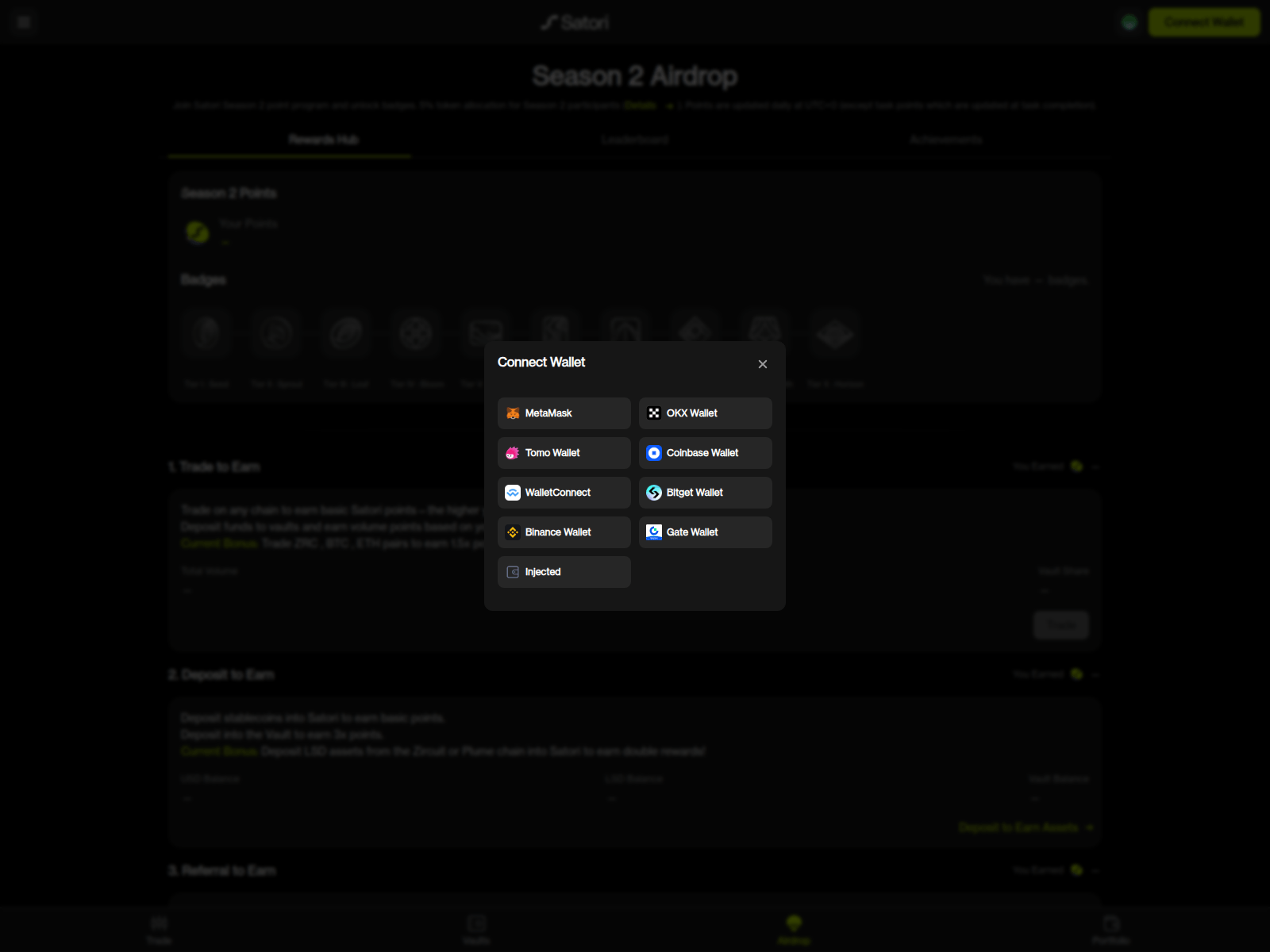 Screenshot of satori-rewards.finance
