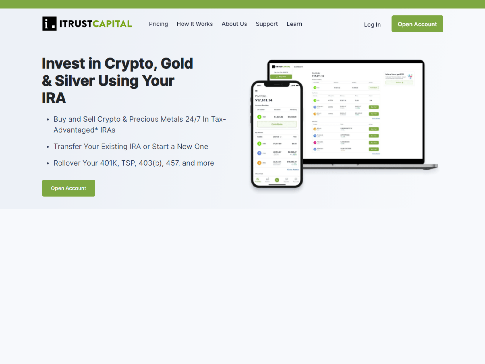 Screenshot of iitrustcapittalloginn.webflow.io