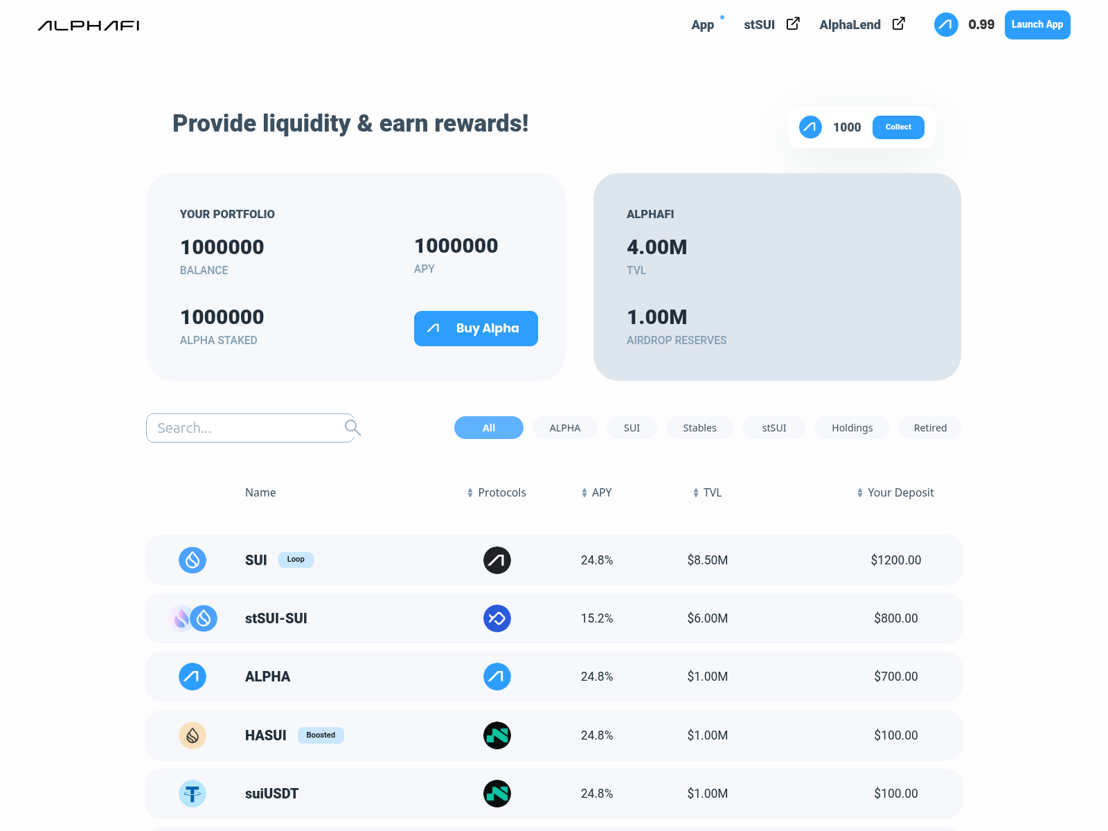 Screenshot of revamp-alphafi.netlify.app