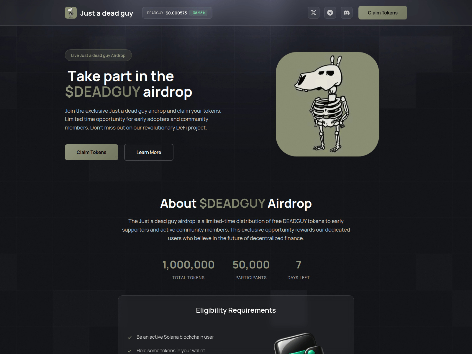 Screenshot of airdrop-deadguy.xyz