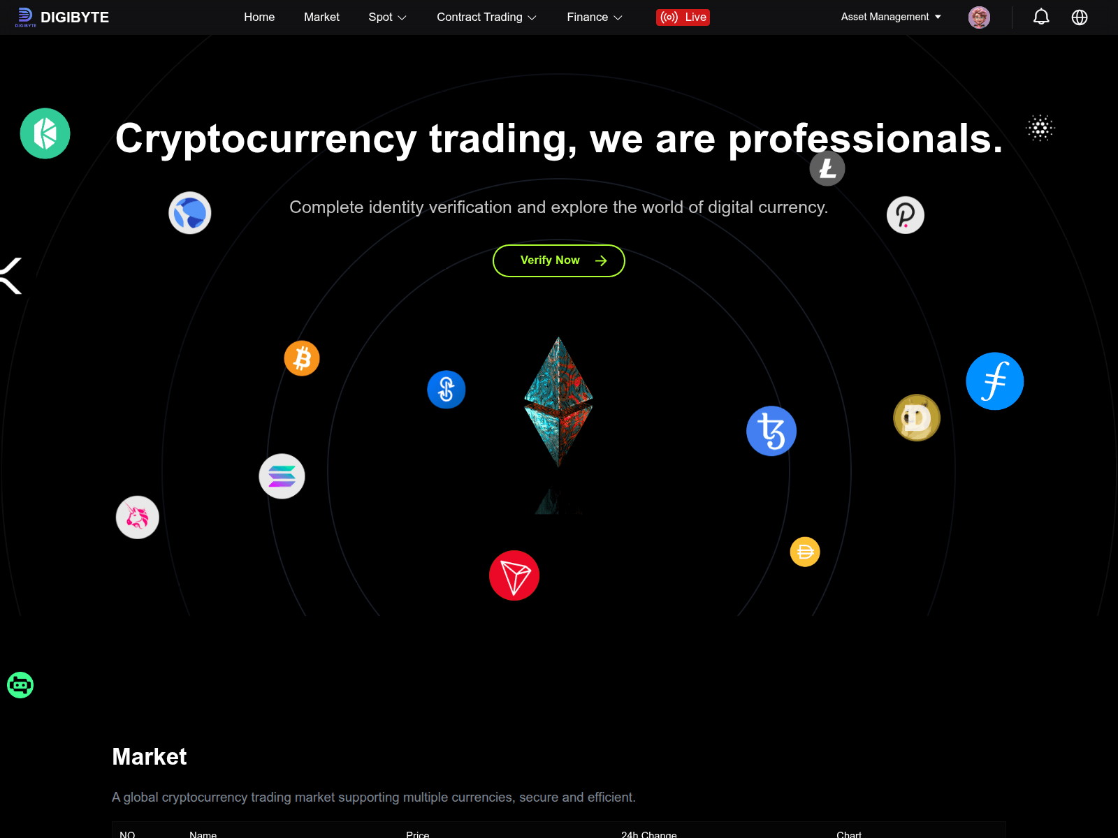 Screenshot of digibytetrade.com
