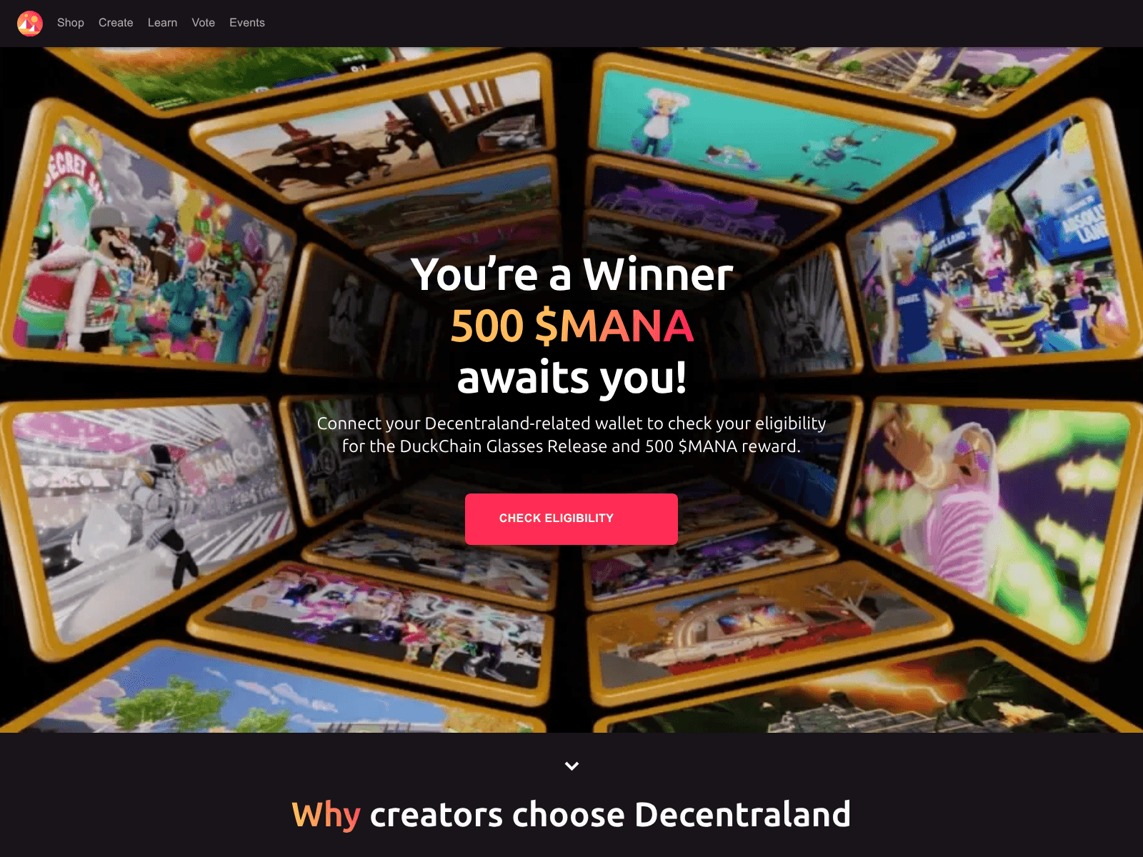 Screenshot of decentraland-update.cfd