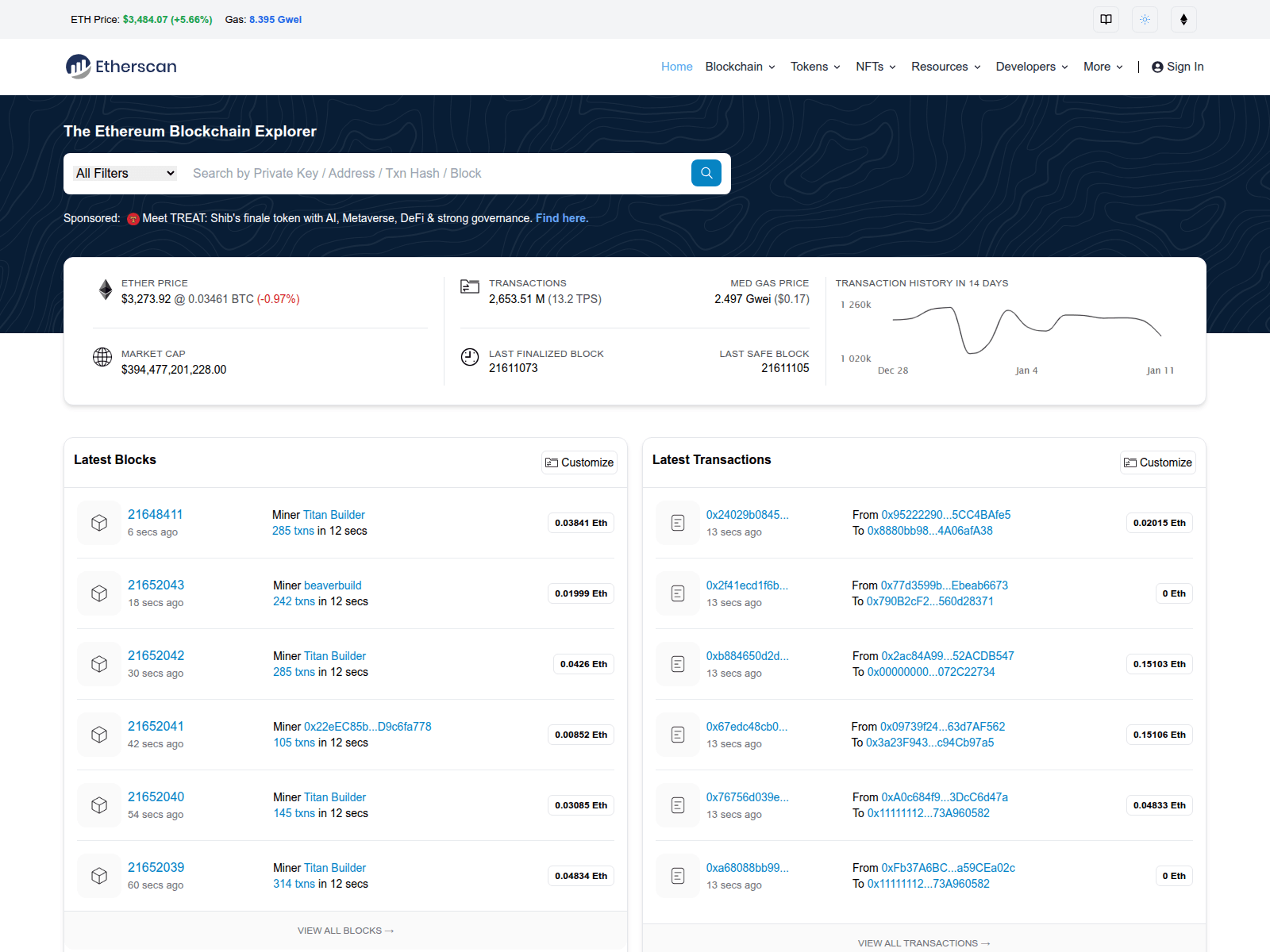 Screenshot of etharscen.io