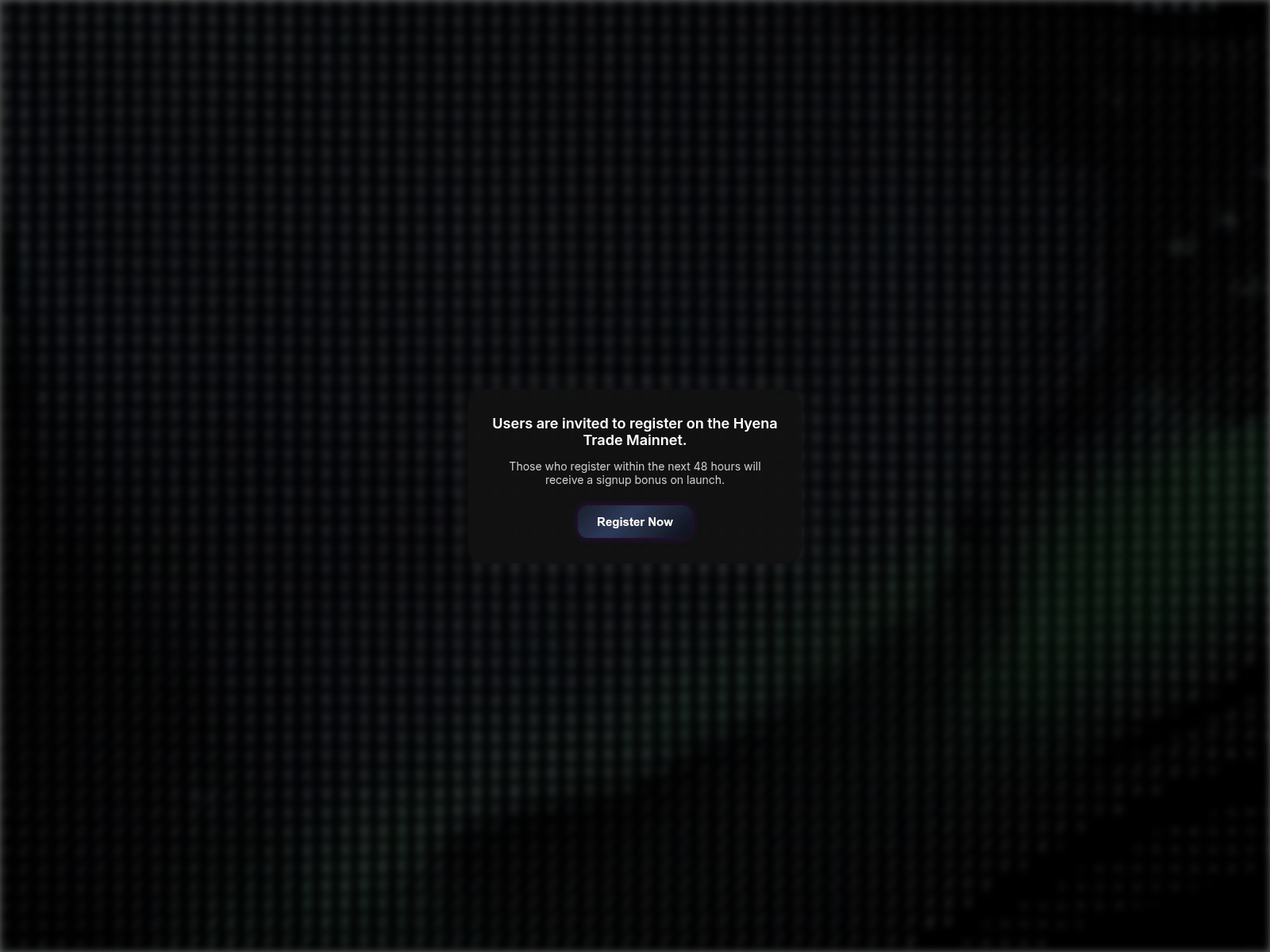 Screenshot of signup-hyena.trade