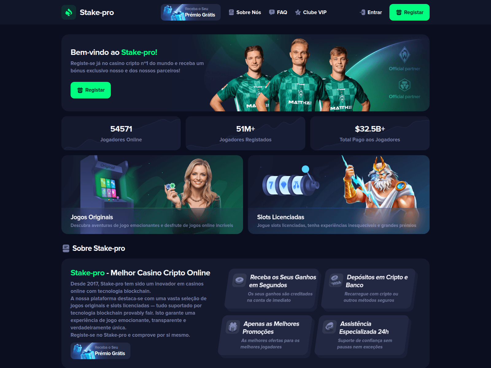 Screenshot of stake-pro.com