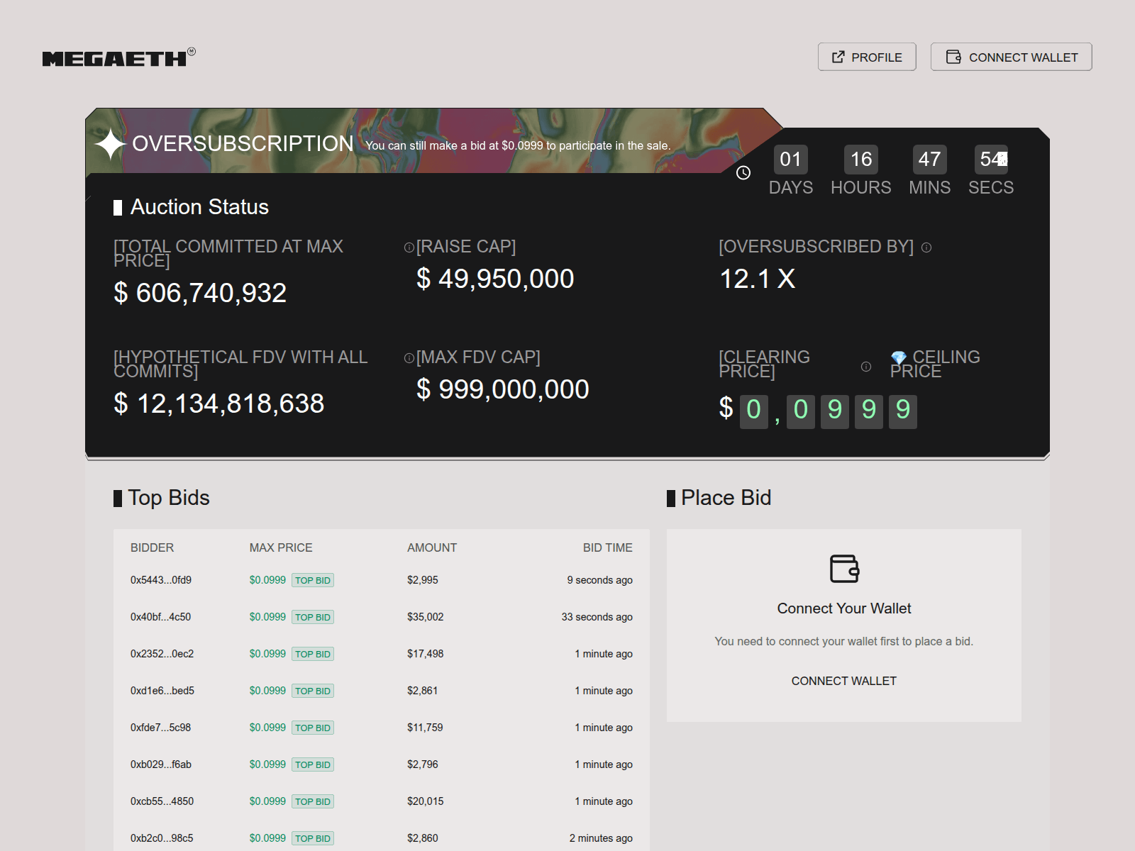 Screenshot of presale.megaseeth.mom