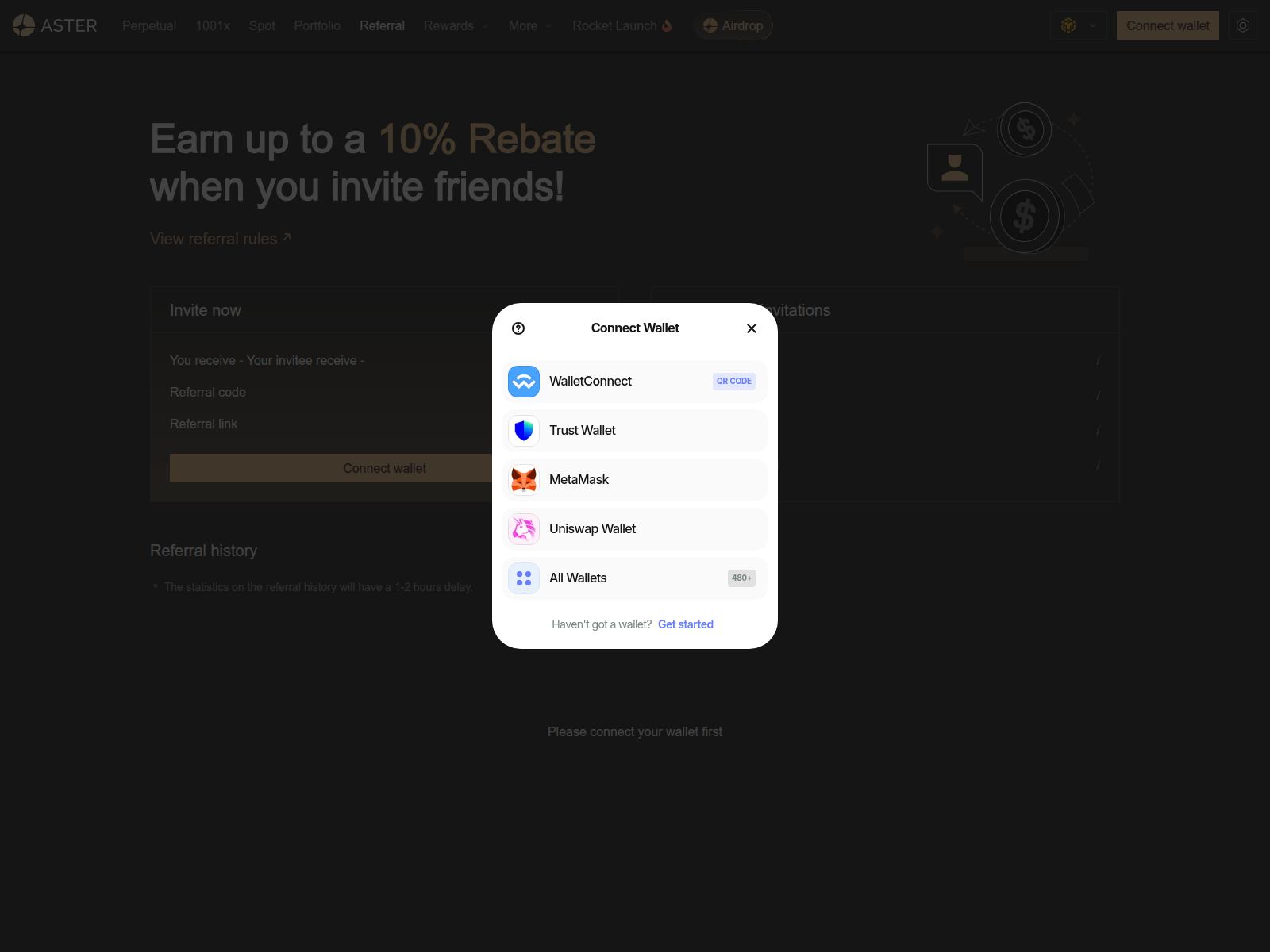 Screenshot of aster-chain.net