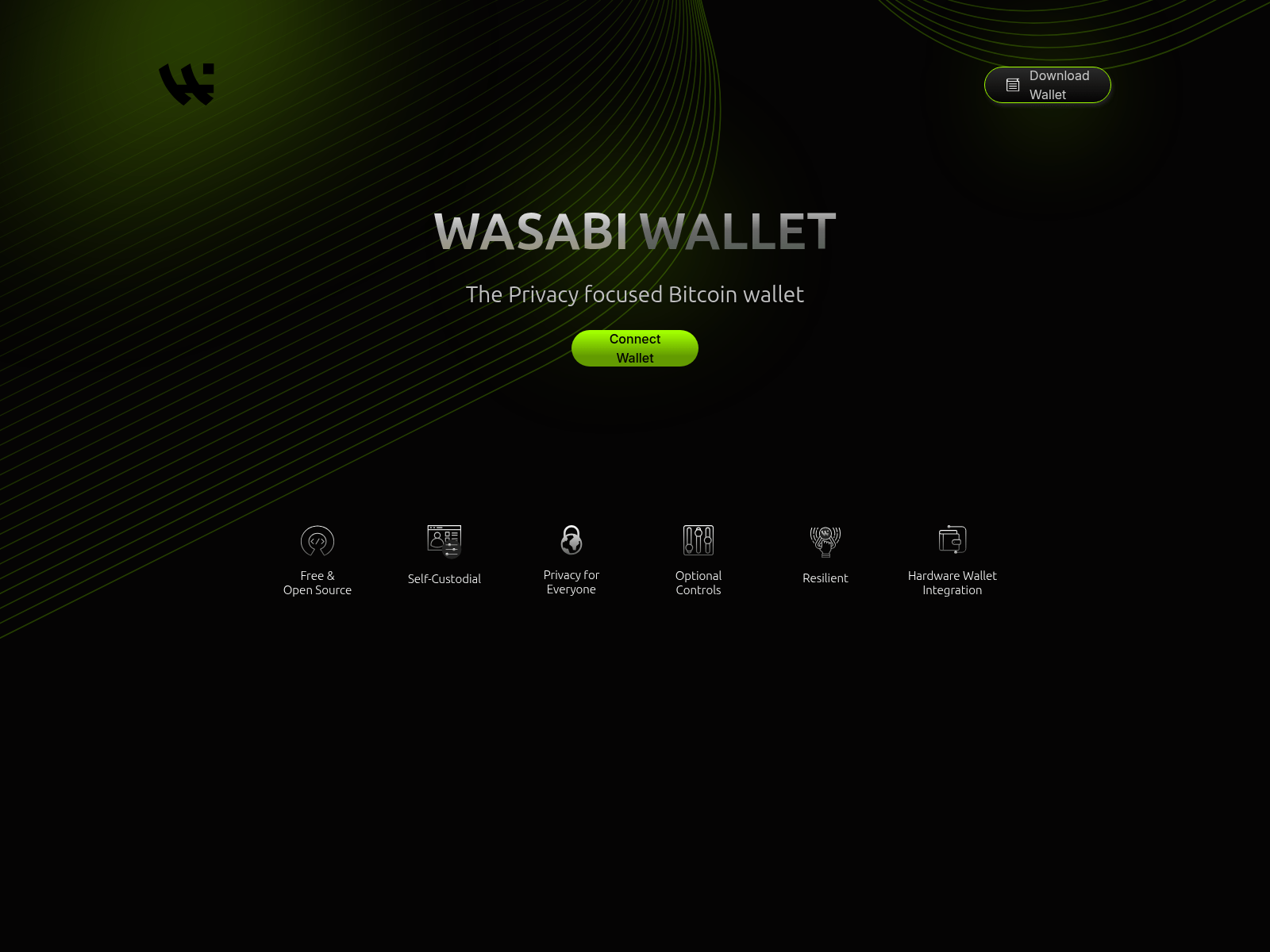 Screenshot of wasabiwallets.com