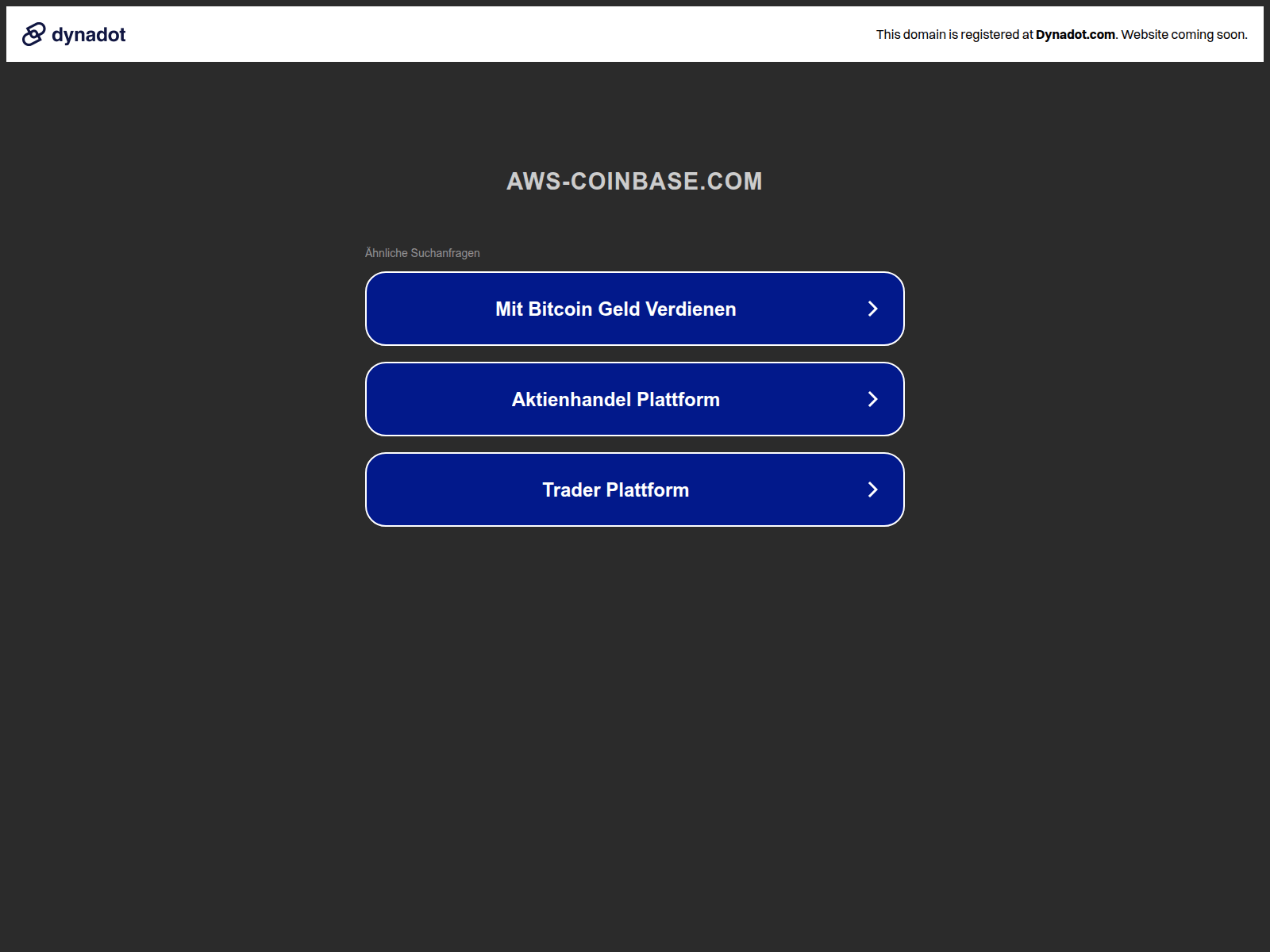 Screenshot of aws-coinbase.com