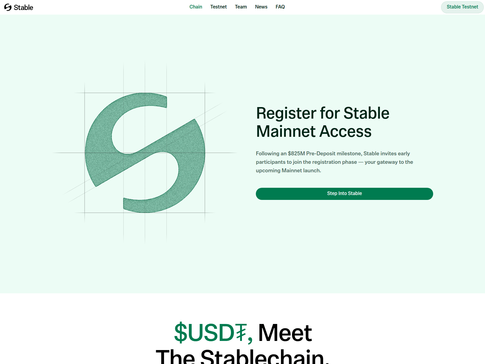 Screenshot of onchain-stable.xyz