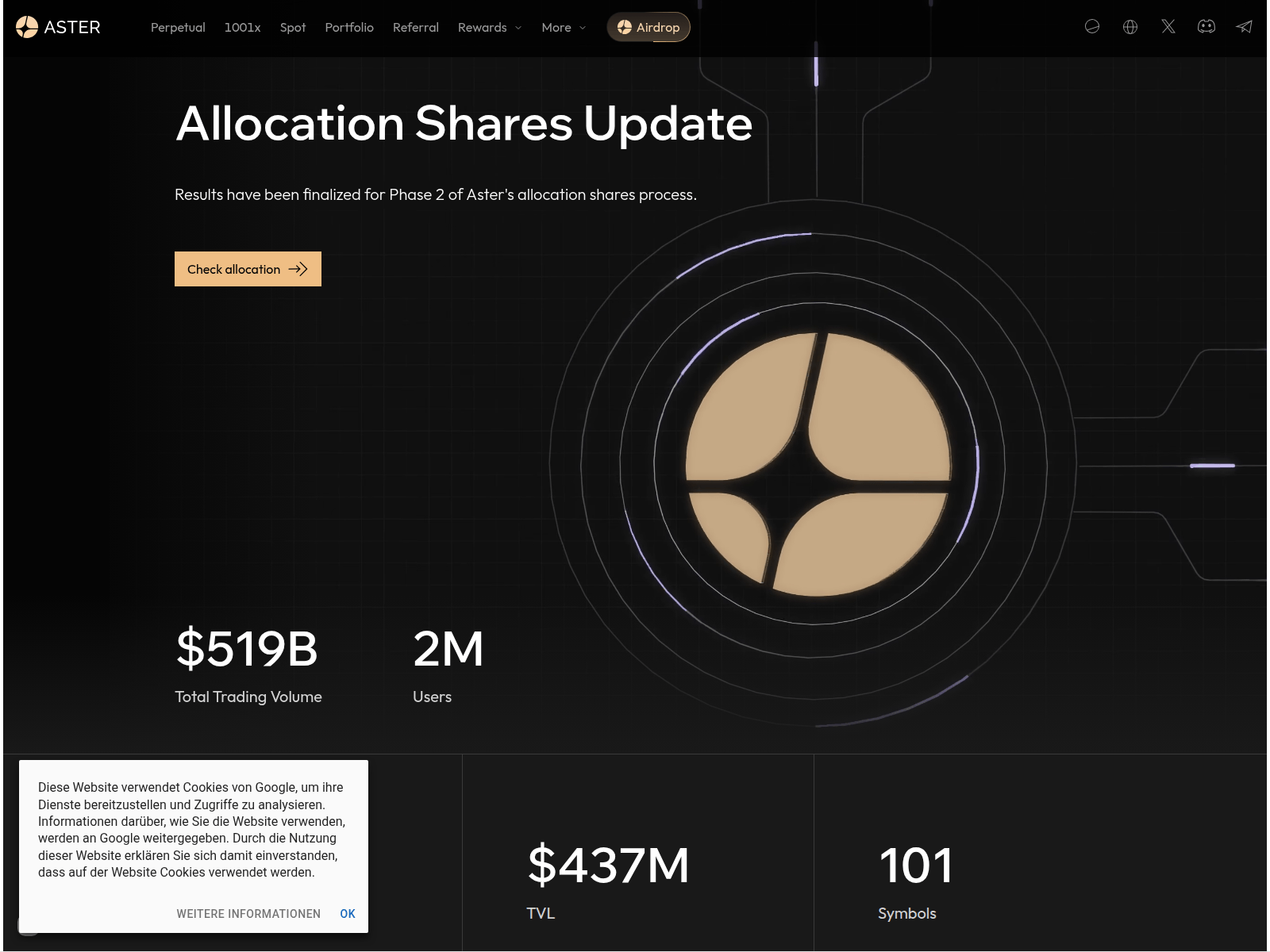 Screenshot of aster-shares.com