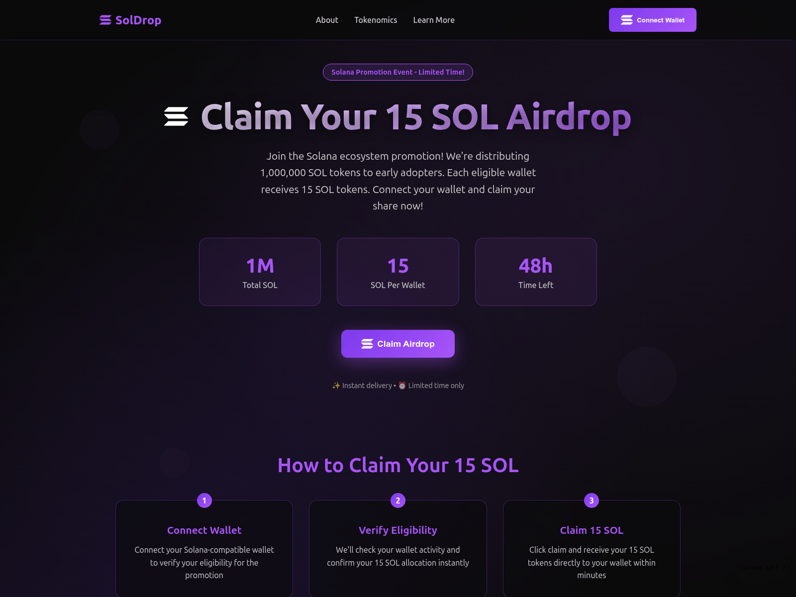 Screenshot of soldrop2025.xyz