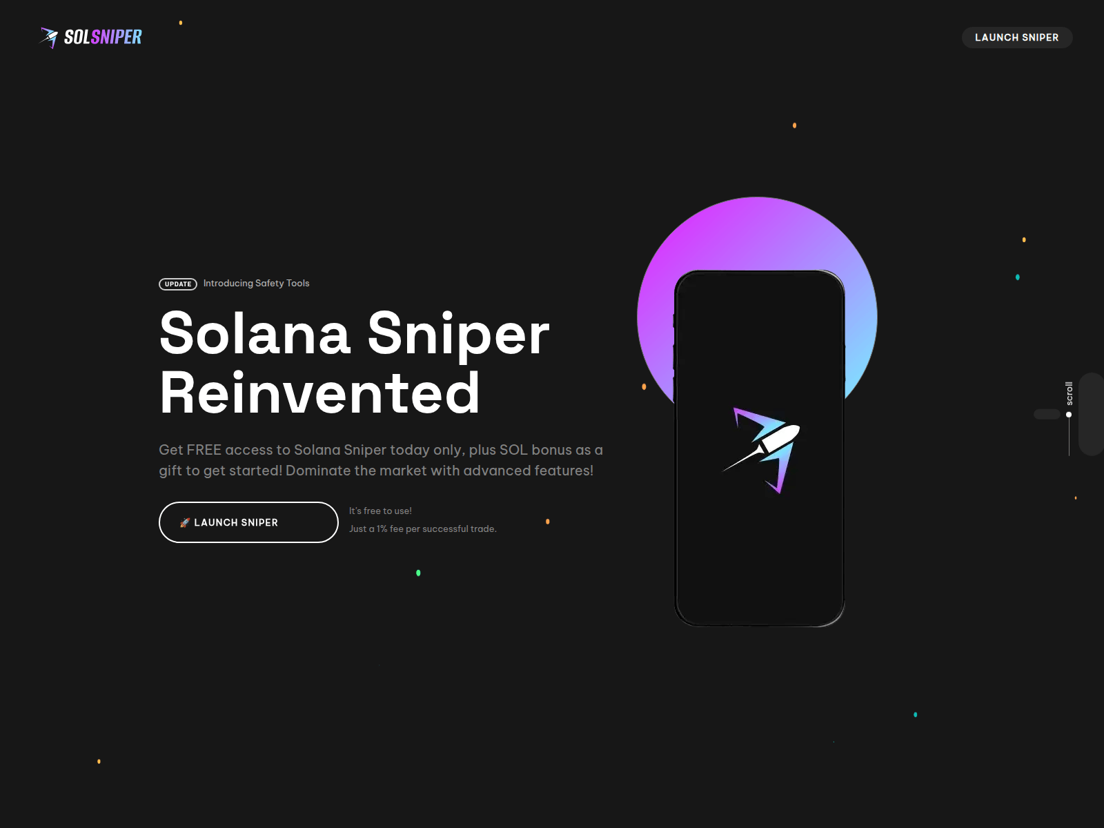 Screenshot of solsnipetool.xyz