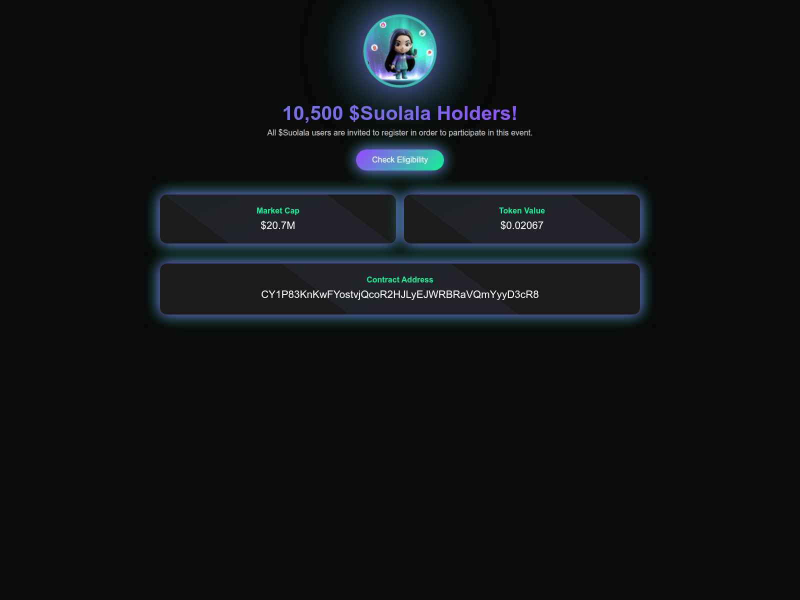 Screenshot of suolalacoin.com