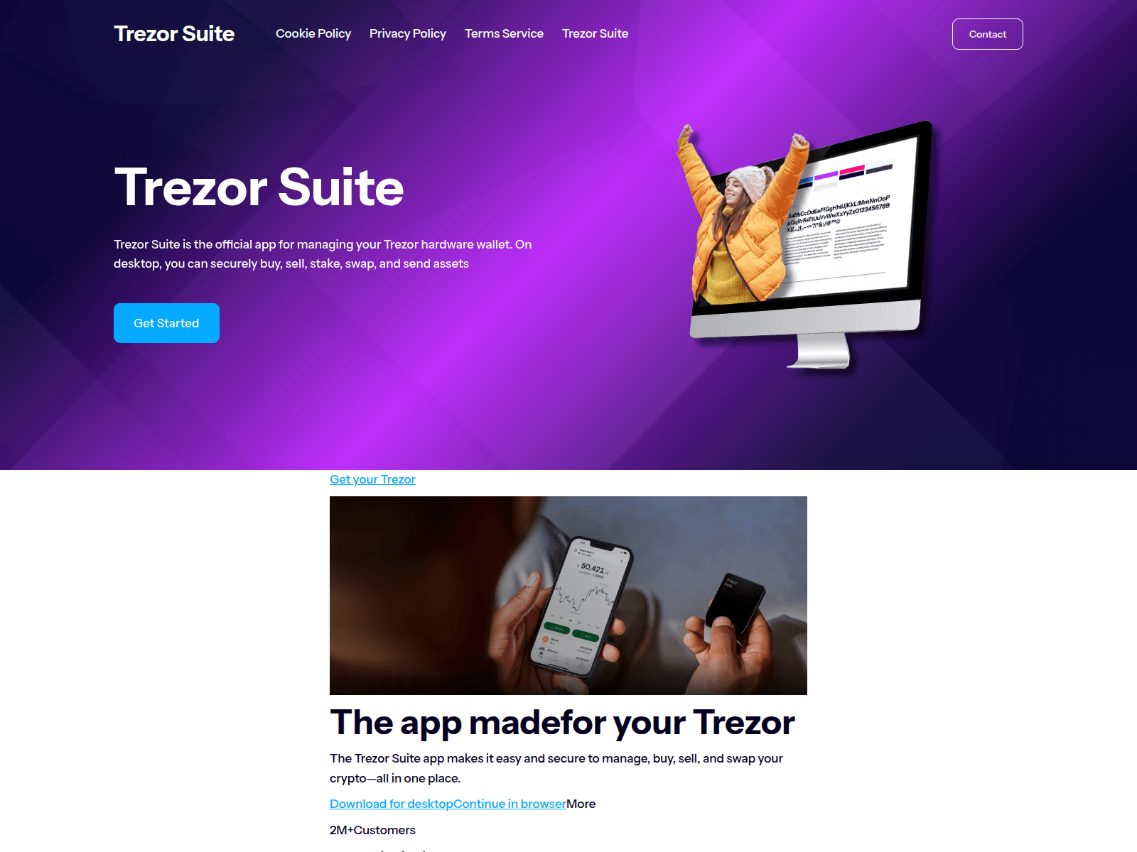 Screenshot of suite-trezorrsuite.us