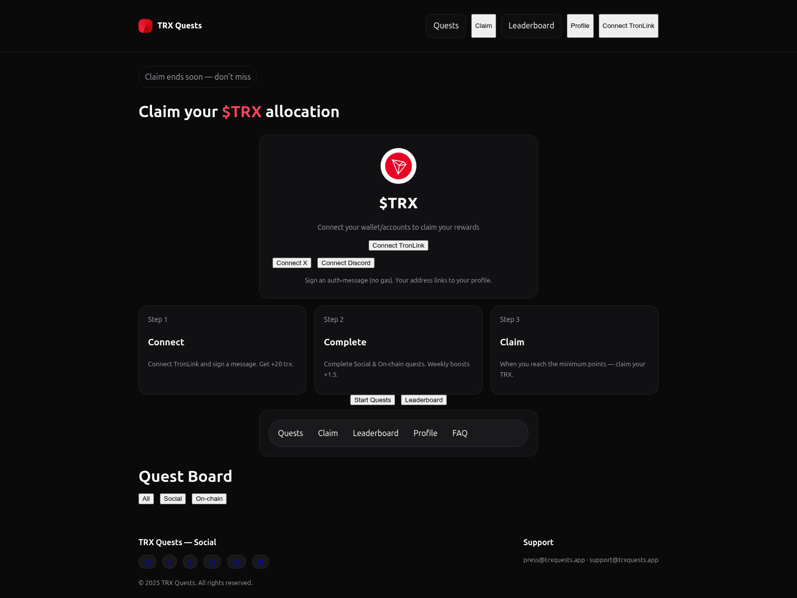 Screenshot of tron-claim.xyz