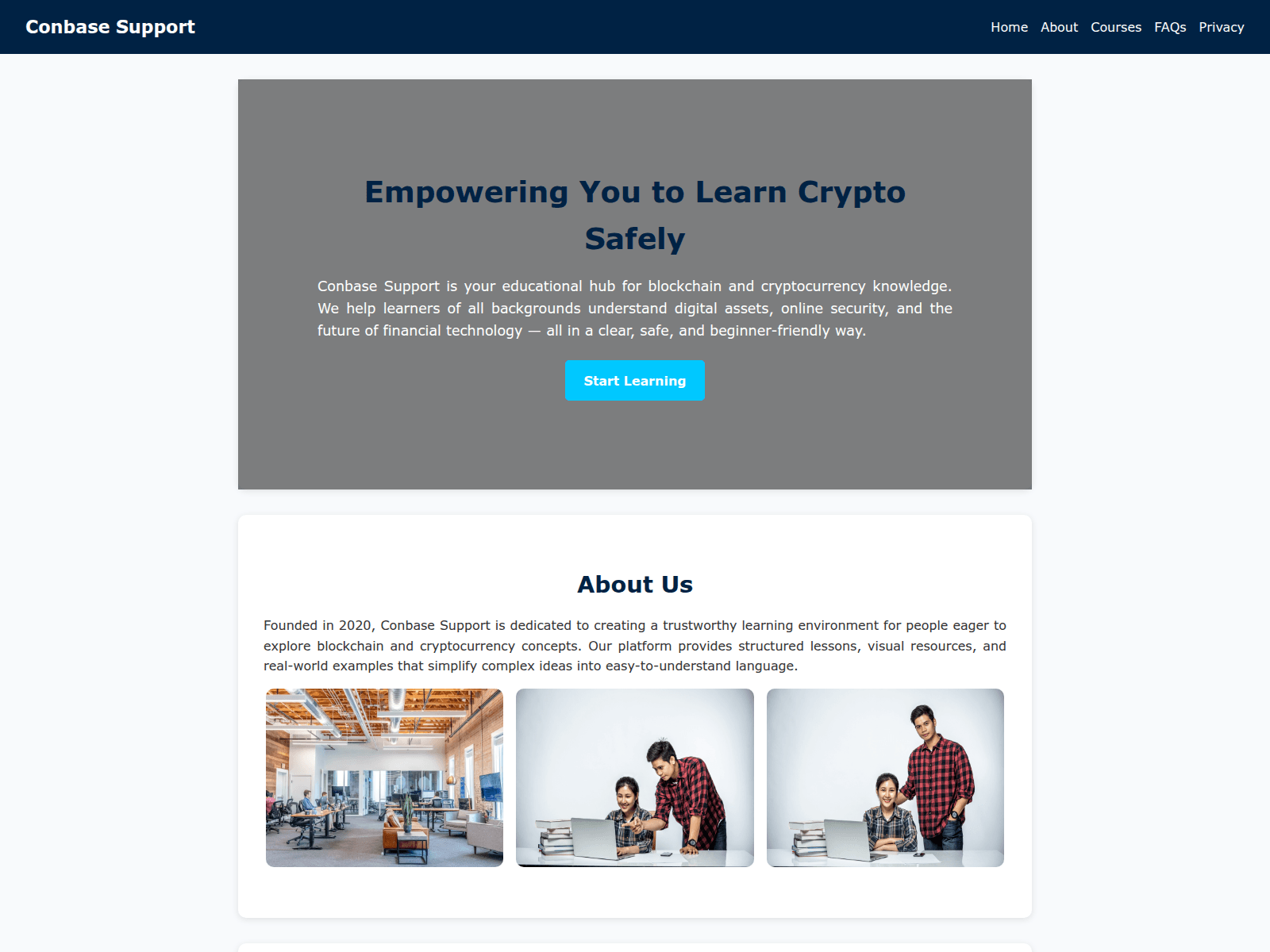 Screenshot of conbasesupport.netlify.app