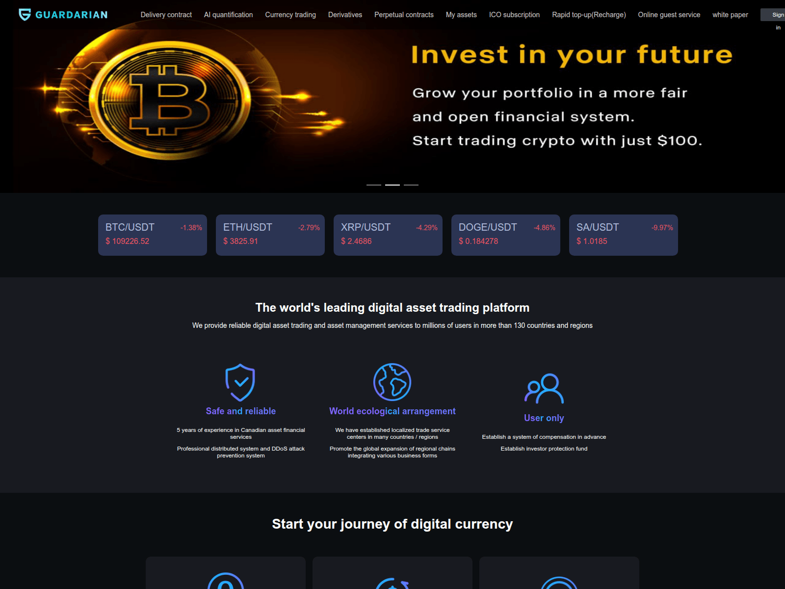 Screenshot of www.guardaian.cc