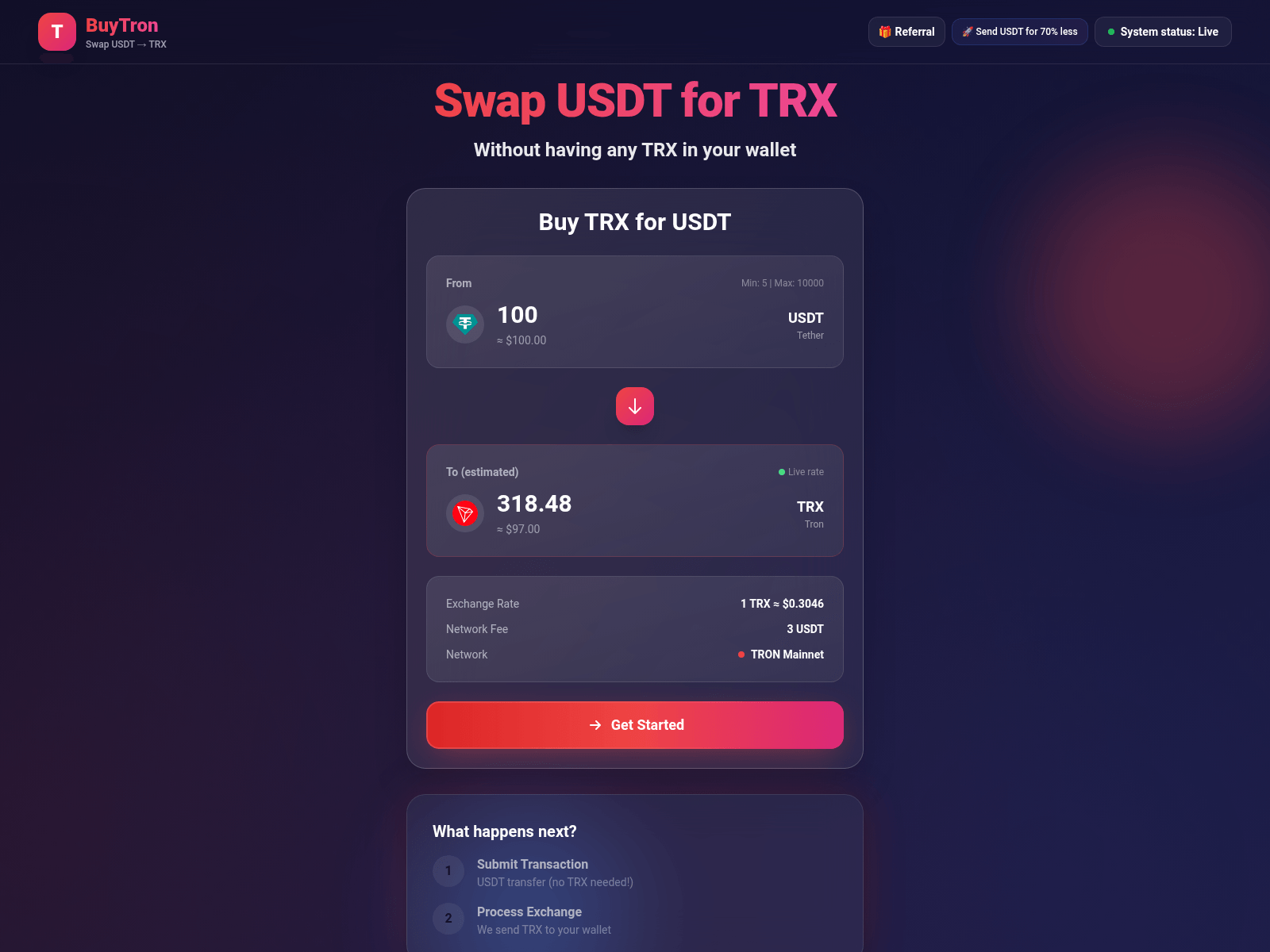 Screenshot of buytron.org