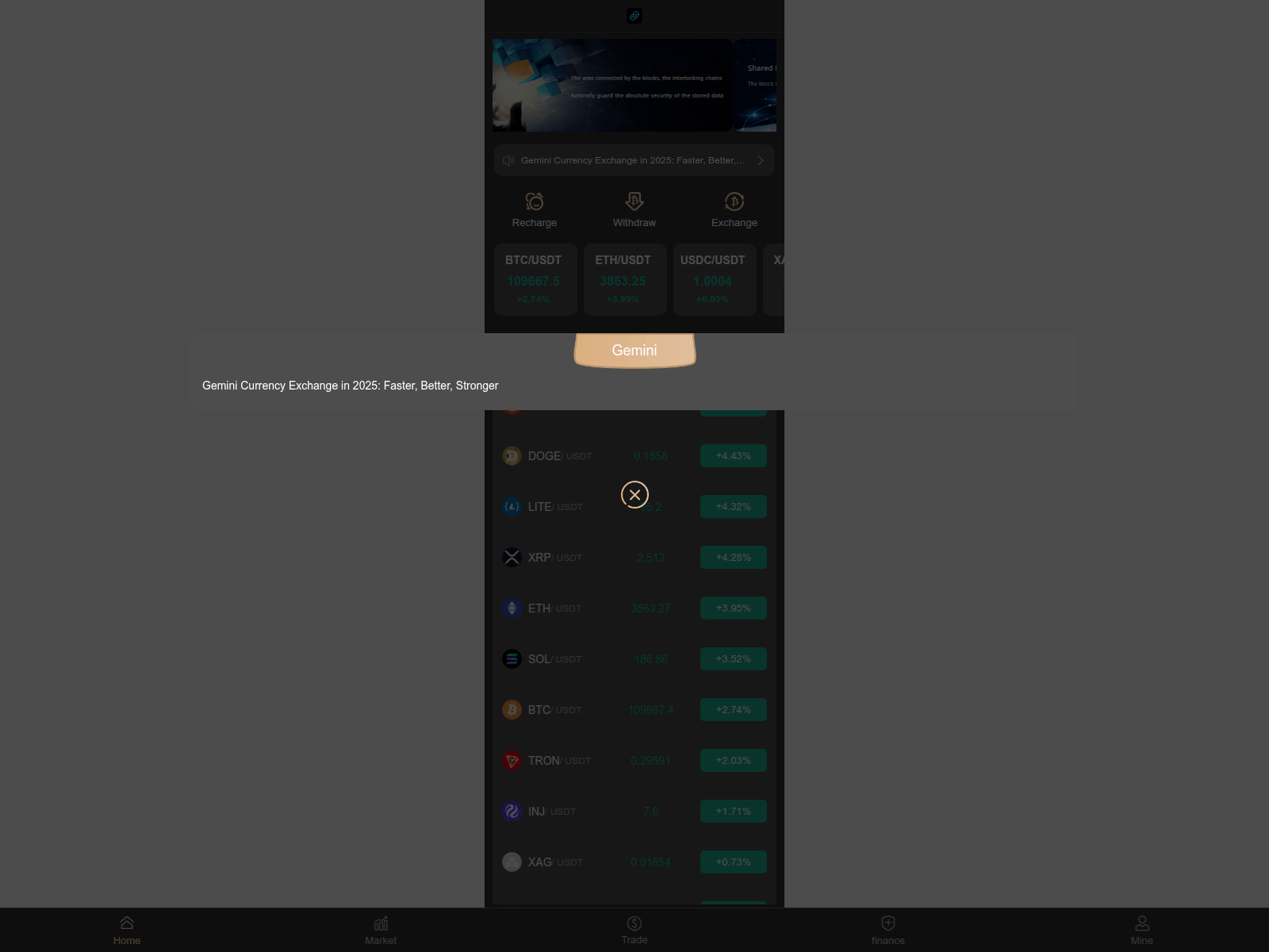 Screenshot of exgemini.online
