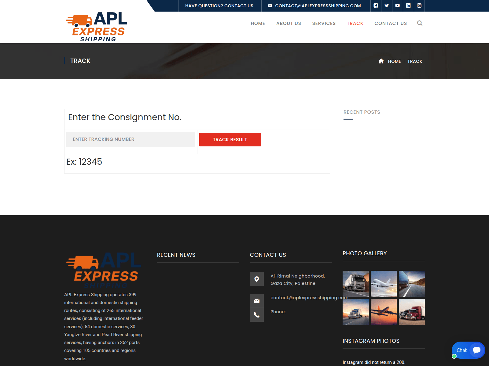 Screenshot of aplexpressshipping.com