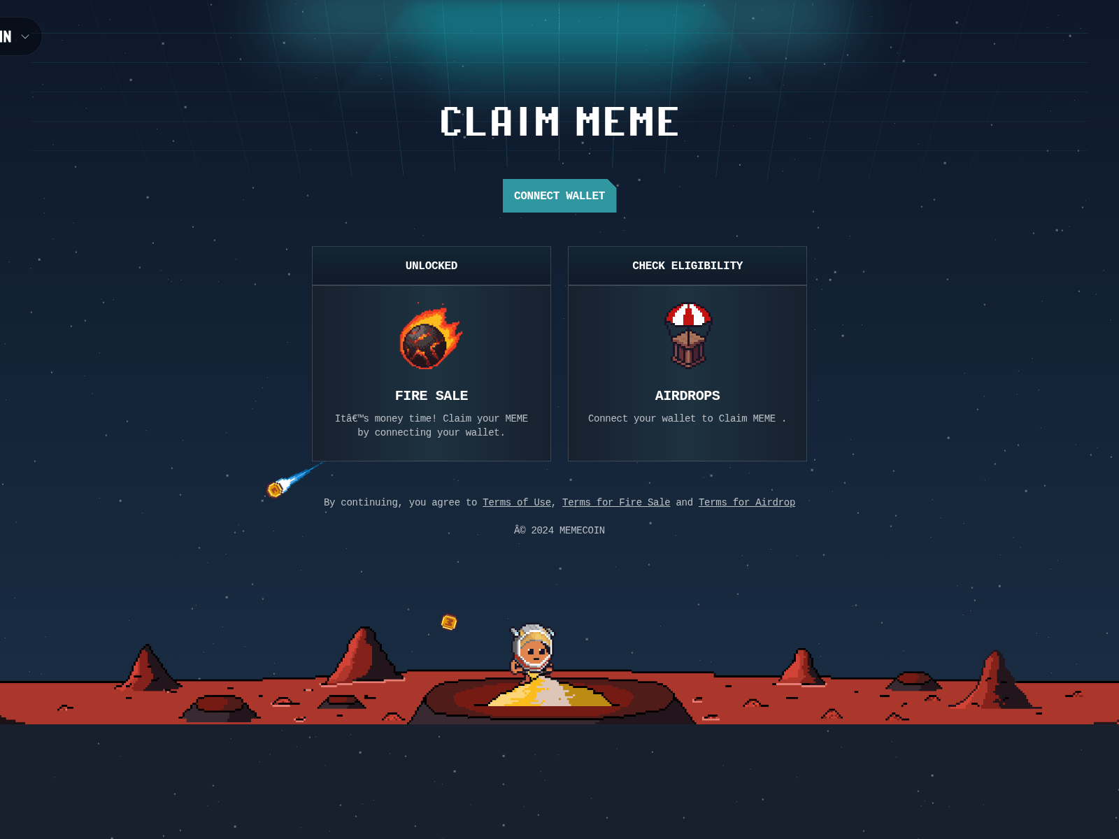 Screenshot of memecoinmeme.com