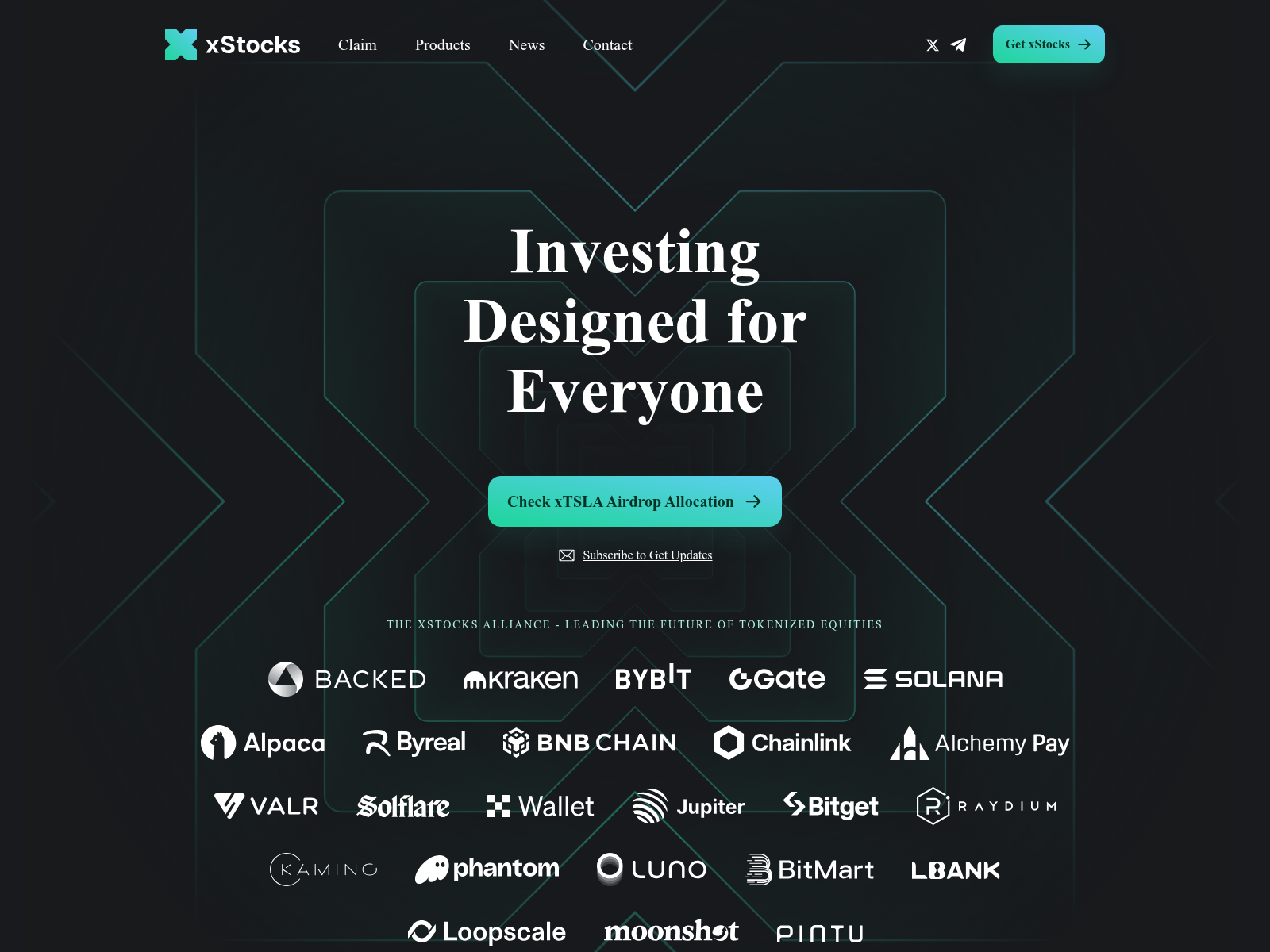 Screenshot of xstocks.ventures