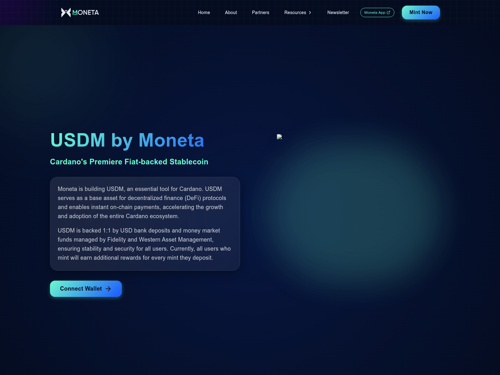 Screenshot of usdm-cardano.com