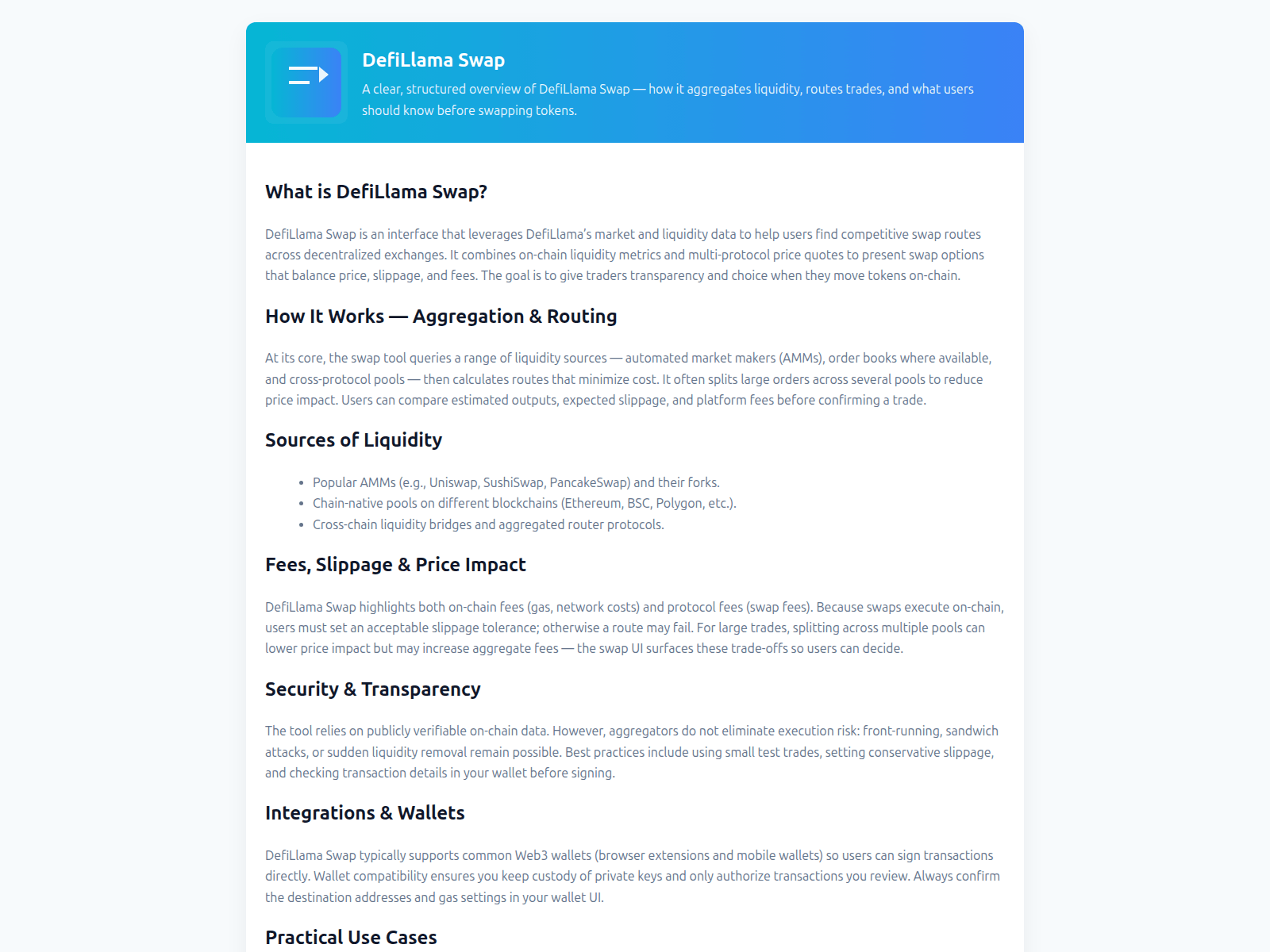 Screenshot of faq-defillama-swap-io-us.pages.dev
