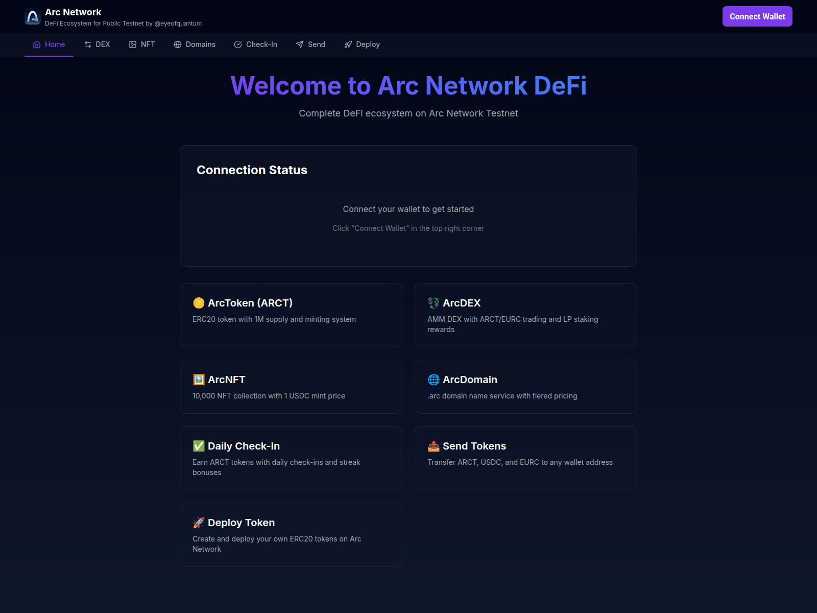 Screenshot of arcnetwork.vercel.app
