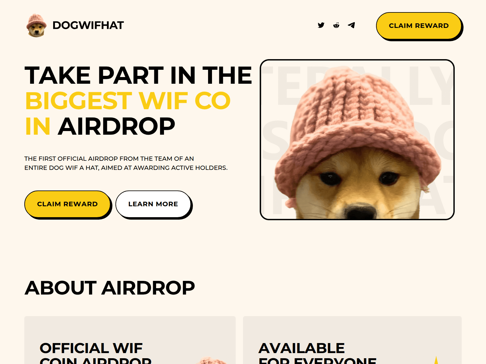 Screenshot of dogwifhat.cloud