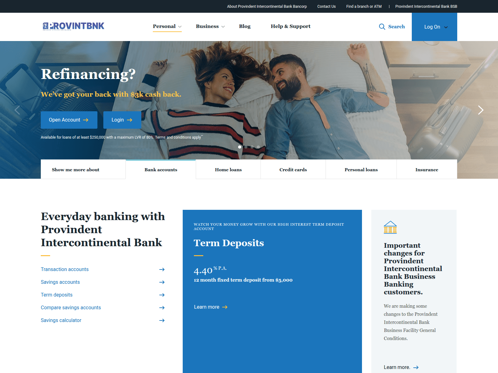 Screenshot of provintbnk.com