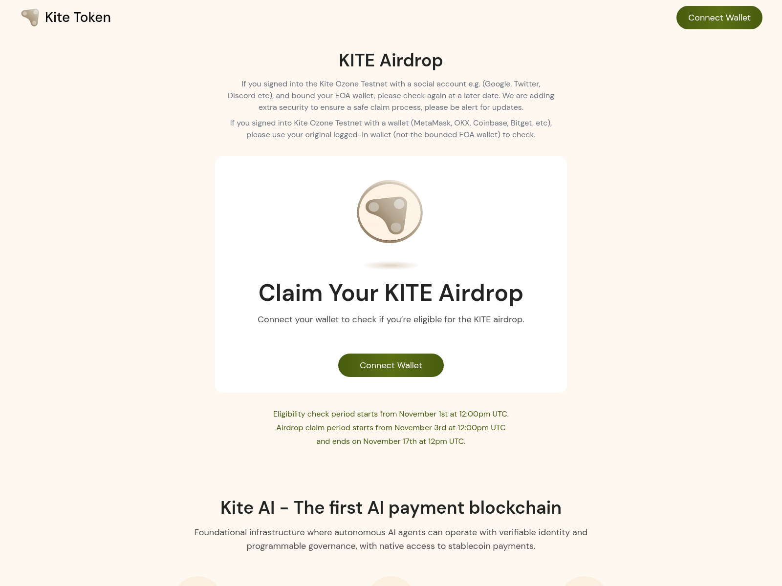 Screenshot of kite.claims