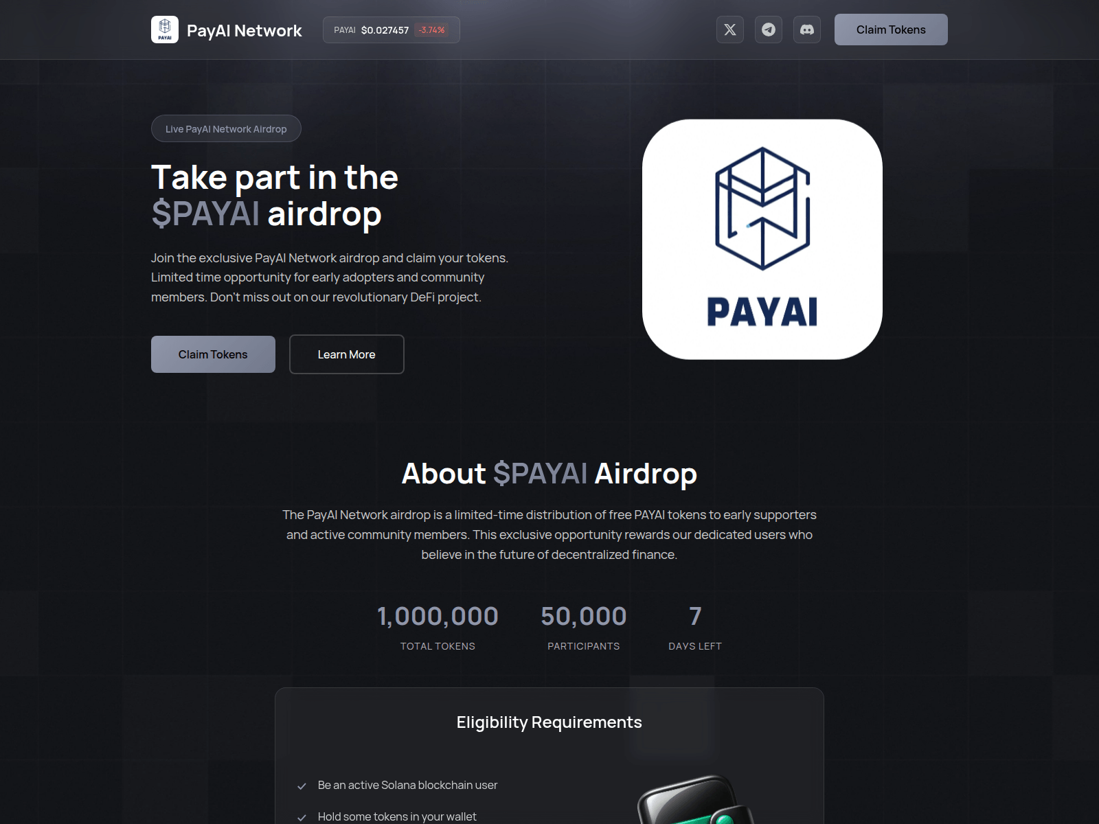 Screenshot of payai.allocation.finance