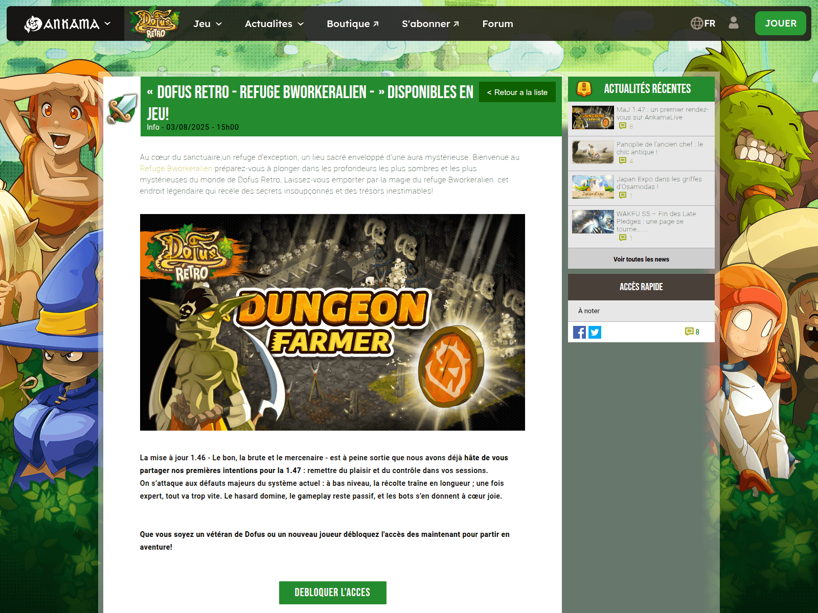 Screenshot of dofus-retro-maj.com