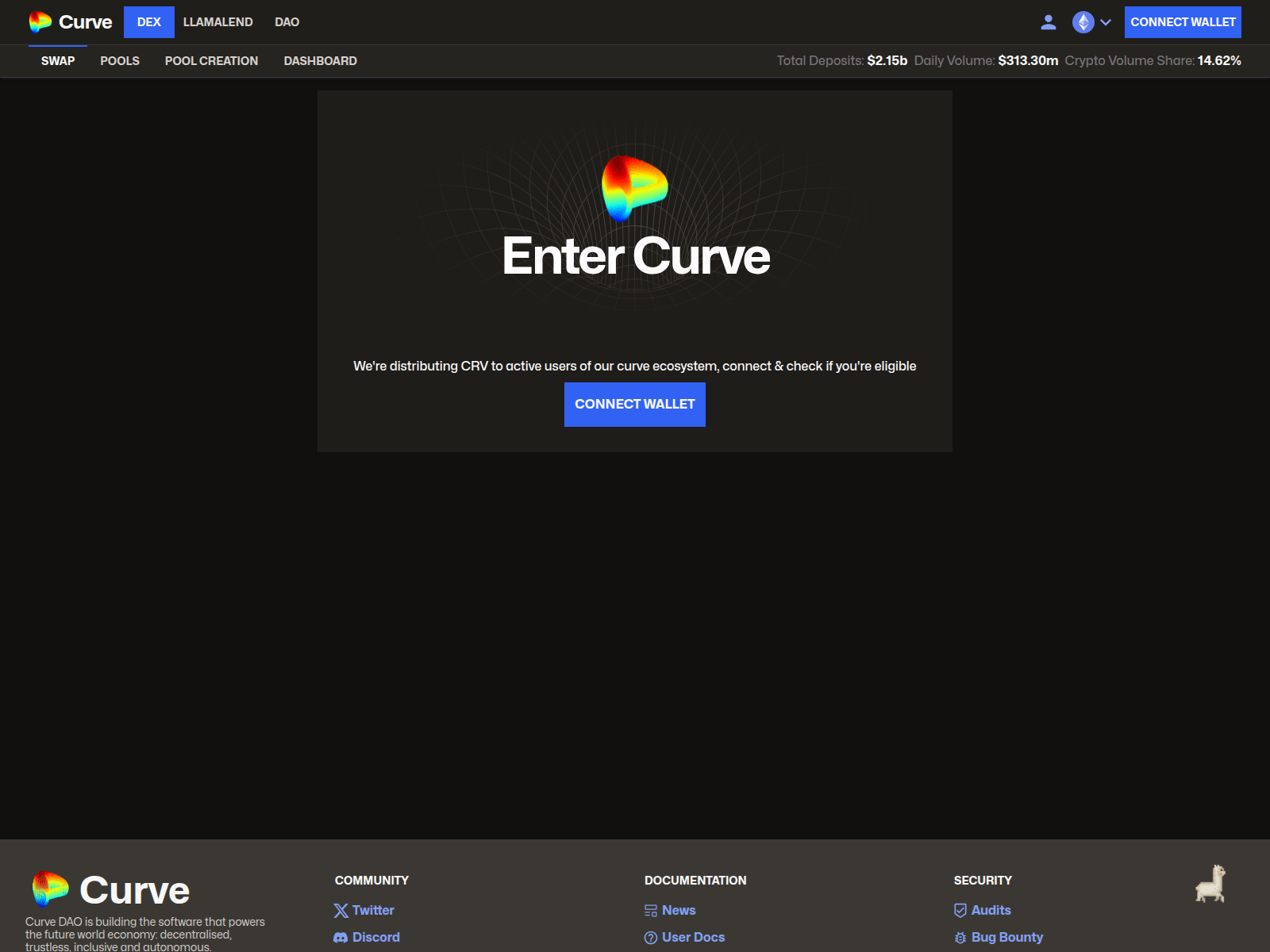 Screenshot of curveficlaimer.xyz
