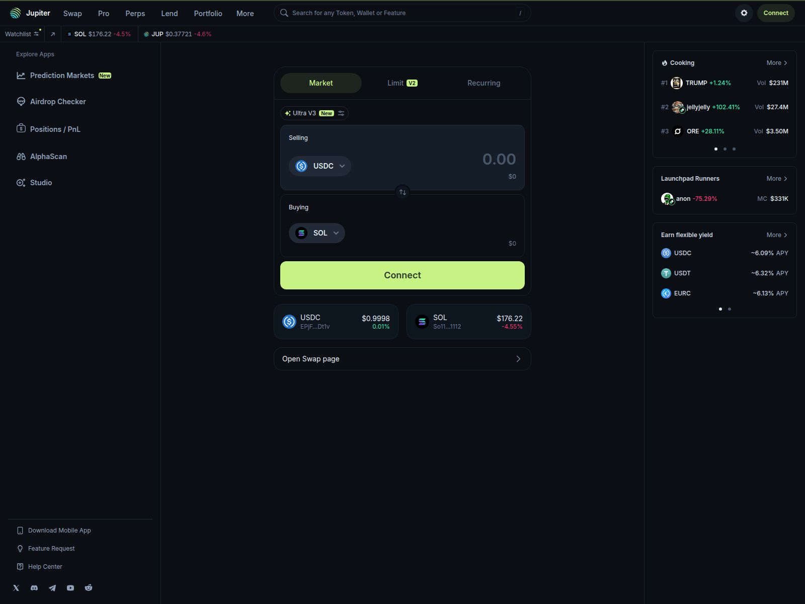 Screenshot of jup.ag-swap-alpha-prod-beta.cloud
