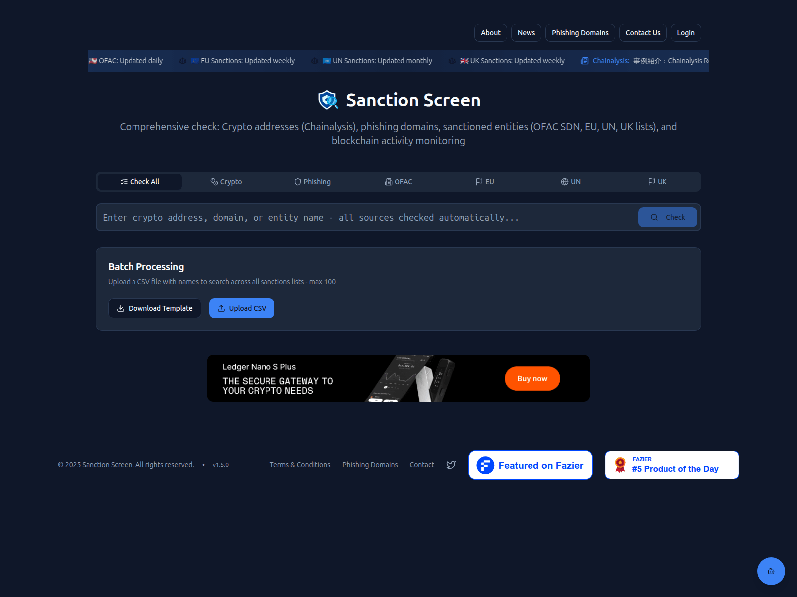 Screenshot of sanctionscreen.org
